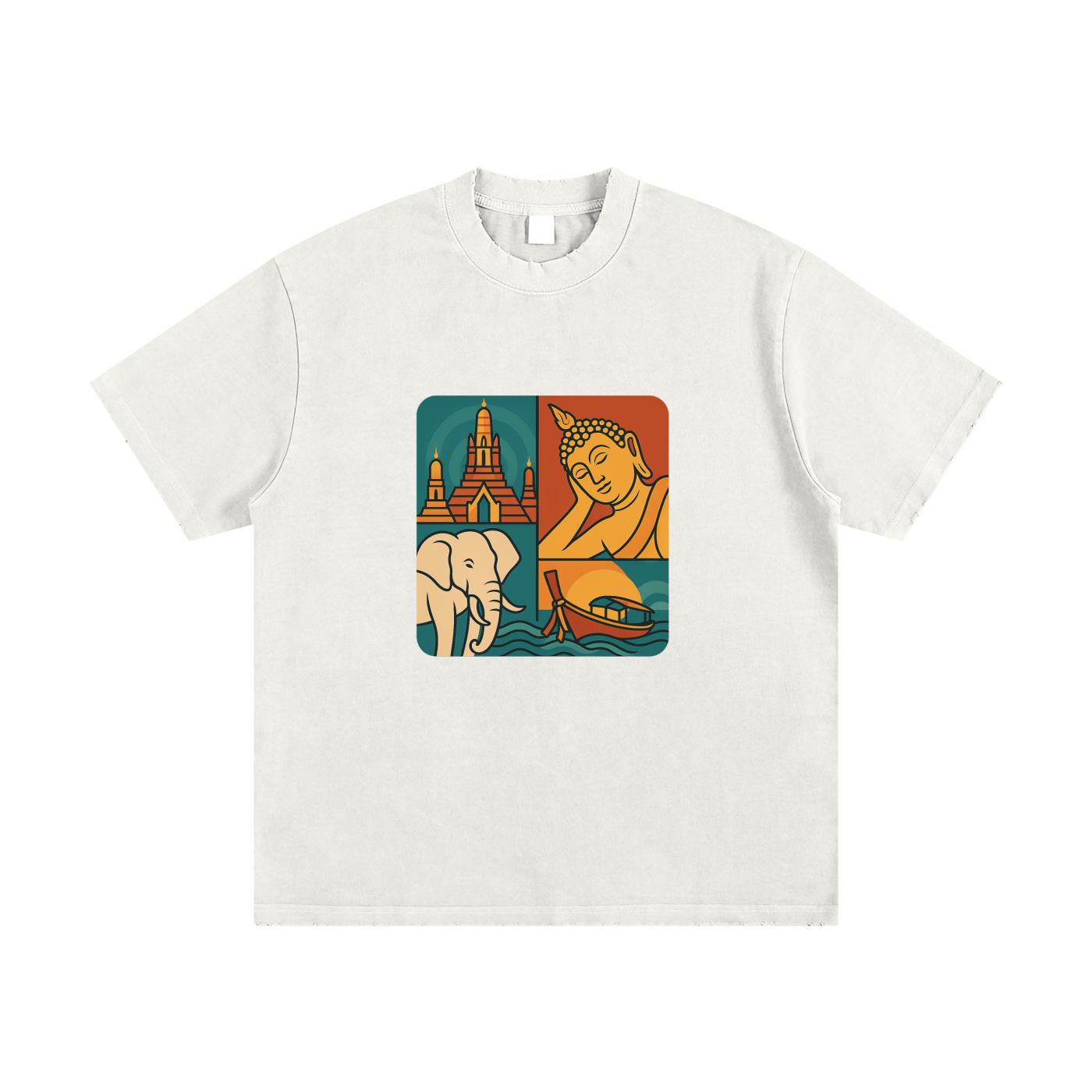 Heavyweight Vintage Washed Frayed T-Shirt