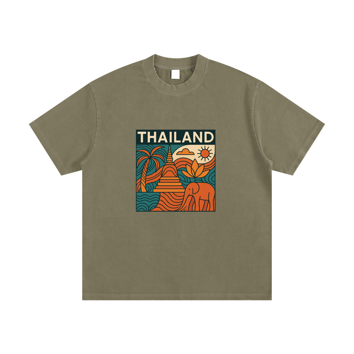 Heavyweight Vintage Washed Frayed T-Shirt
