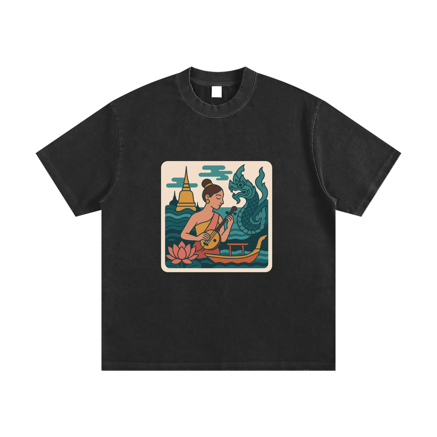 Heavyweight Vintage Washed Frayed T-Shirt
