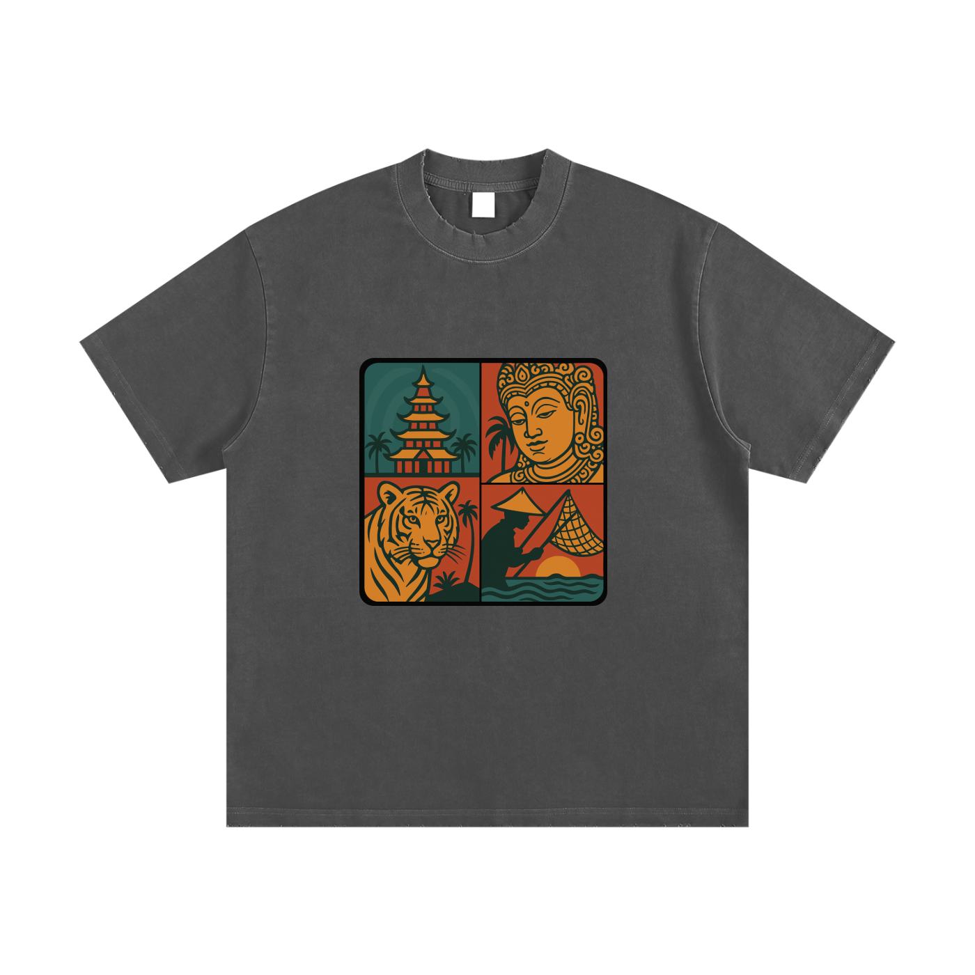 Heavyweight Vintage Washed Frayed T-Shirt