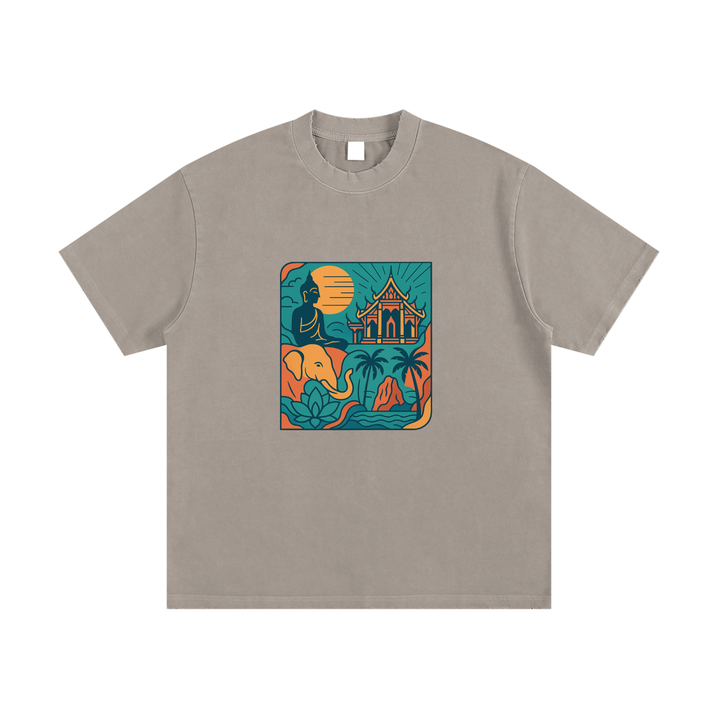 Heavyweight Vintage Washed Frayed T-Shirt