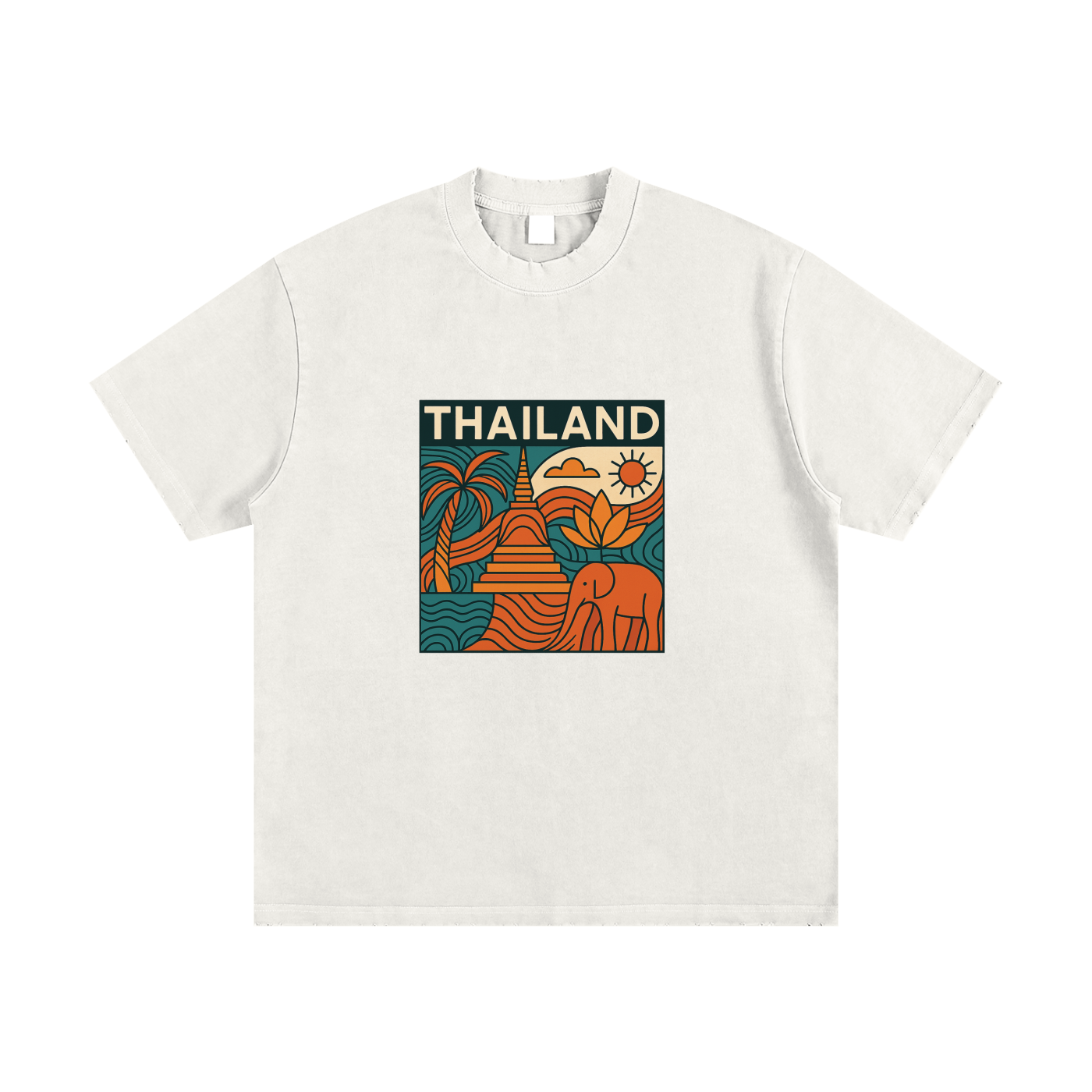 Heavyweight Vintage Washed Frayed T-Shirt