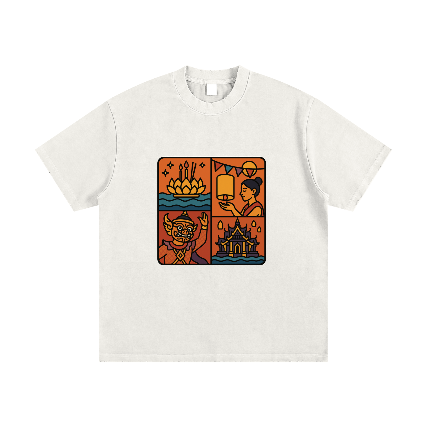 Heavyweight Vintage Washed Frayed T-Shirt