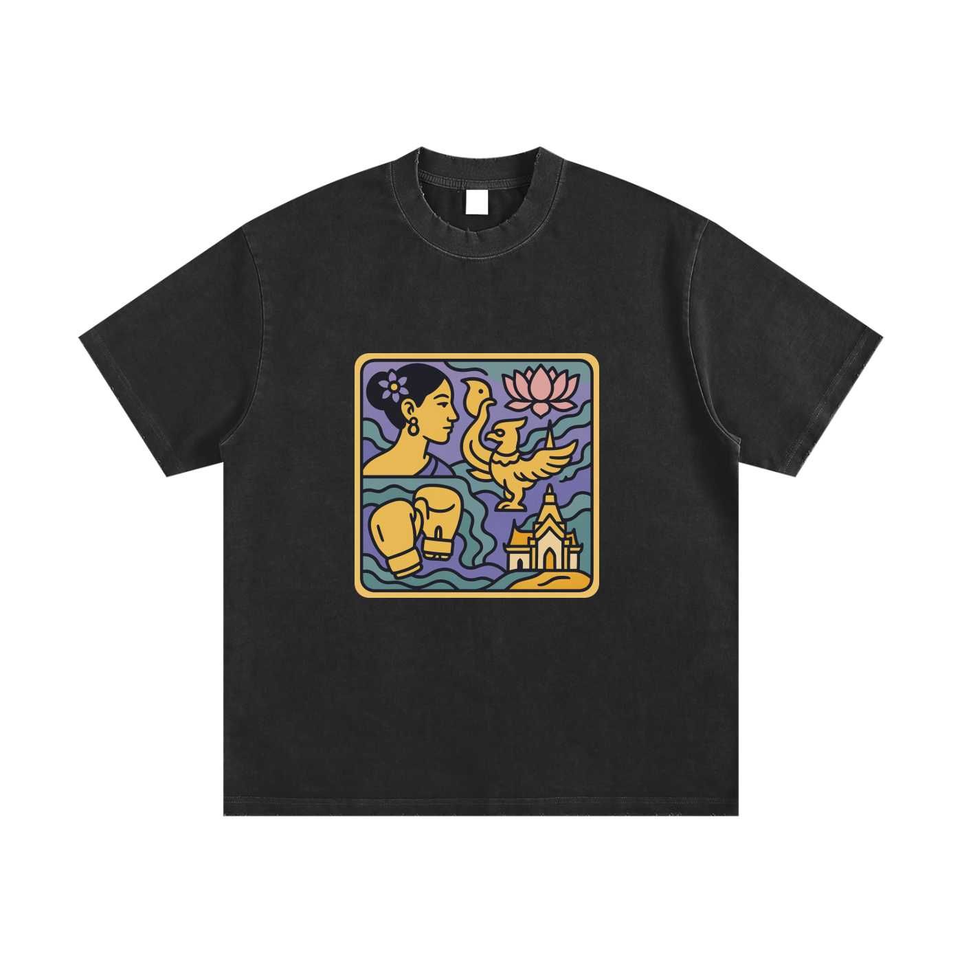 Heavyweight Vintage Washed Frayed T-Shirt