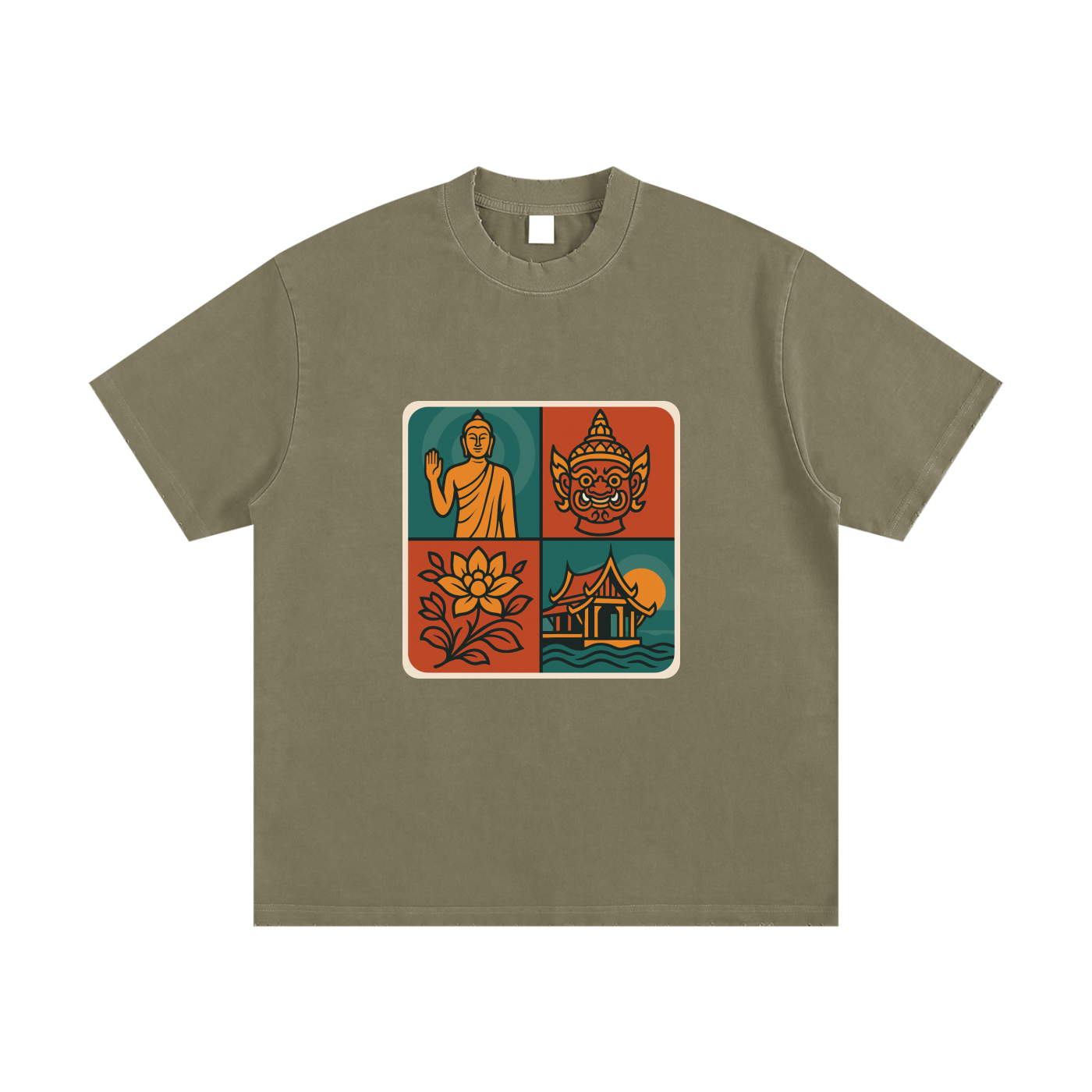 Heavyweight Vintage Washed Frayed T-Shirt