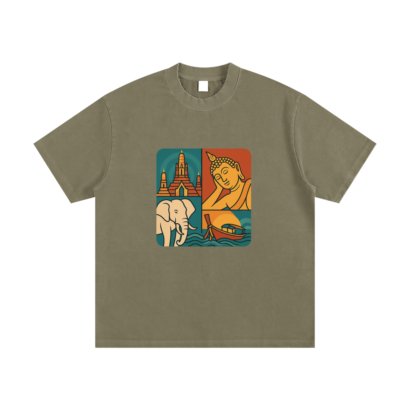 Heavyweight Vintage Washed Frayed T-Shirt