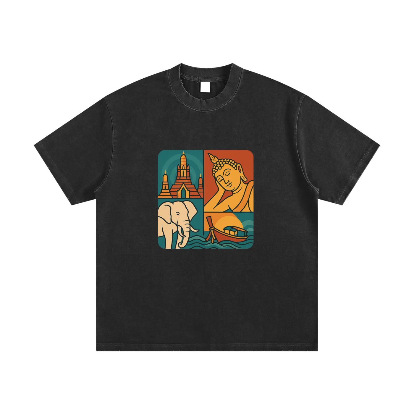 Heavyweight Vintage Washed Frayed T-Shirt