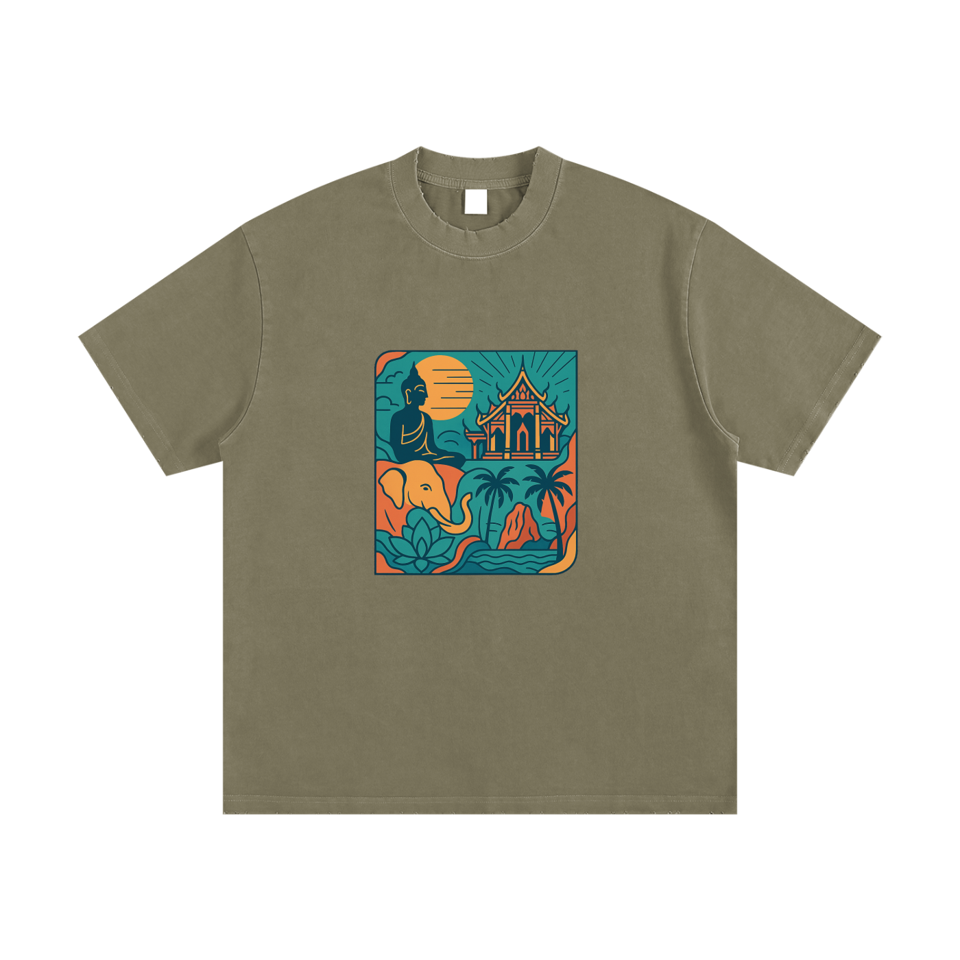 Heavyweight Vintage Washed Frayed T-Shirt