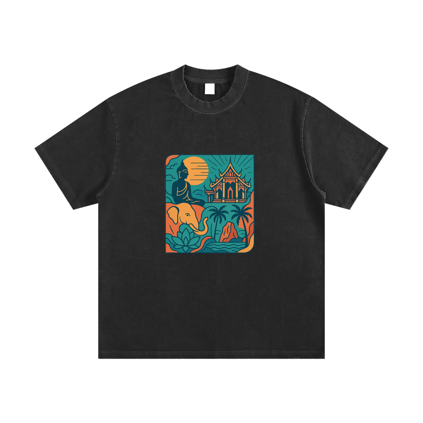 Heavyweight Vintage Washed Frayed T-Shirt