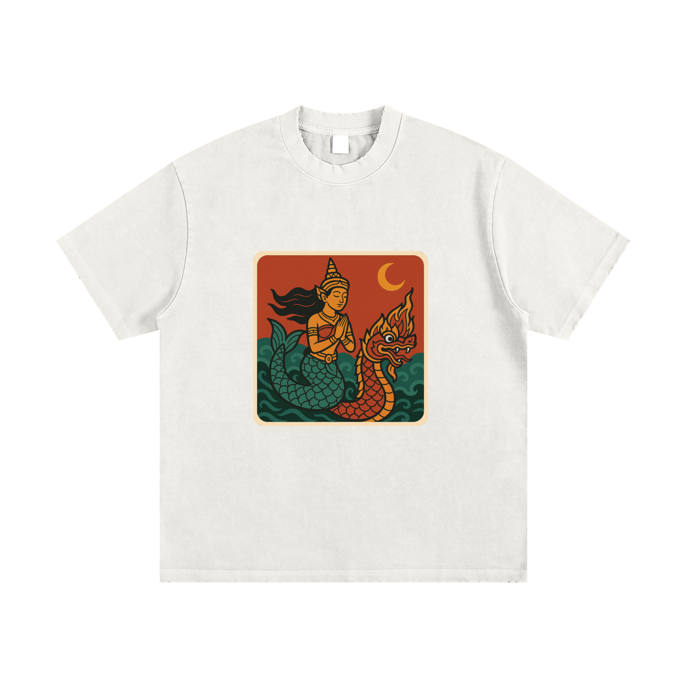Heavyweight Vintage Washed Frayed T-Shirt