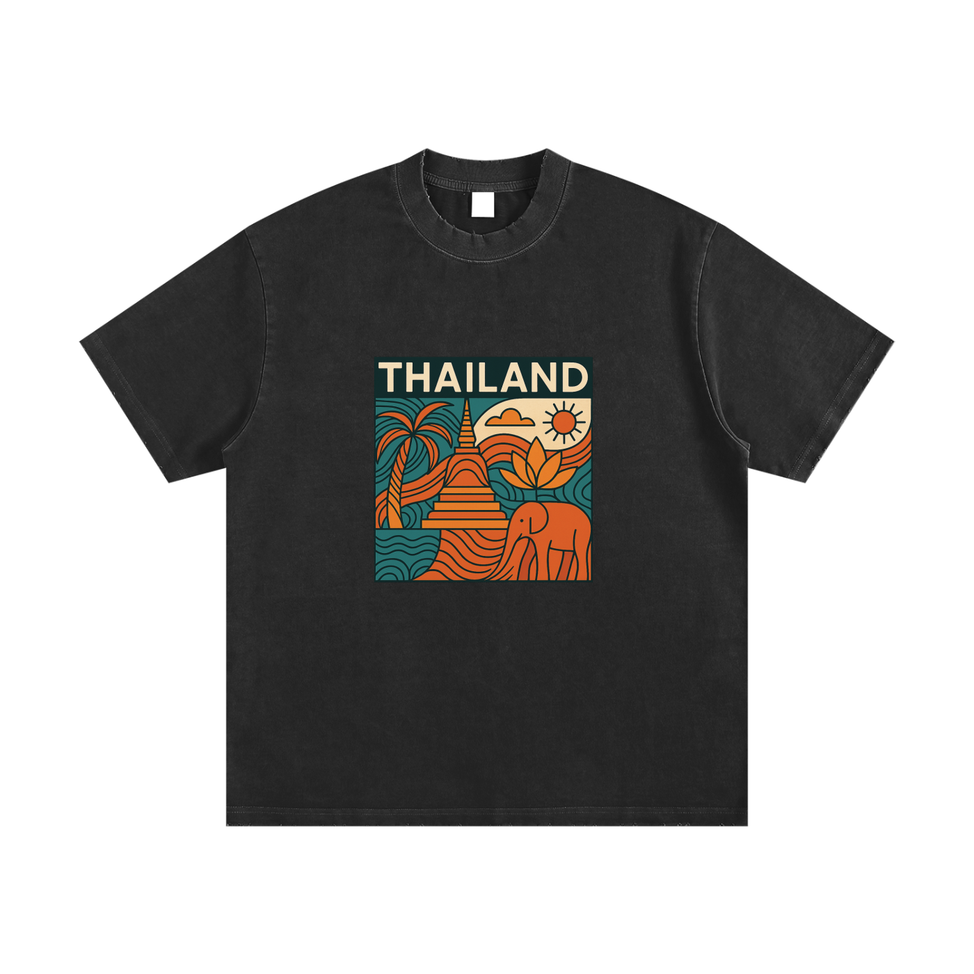 Heavyweight Vintage Washed Frayed T-Shirt