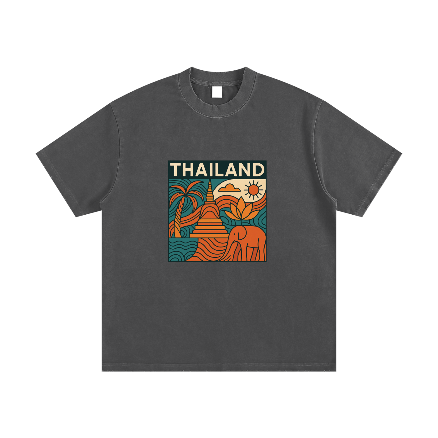 Heavyweight Vintage Washed Frayed T-Shirt