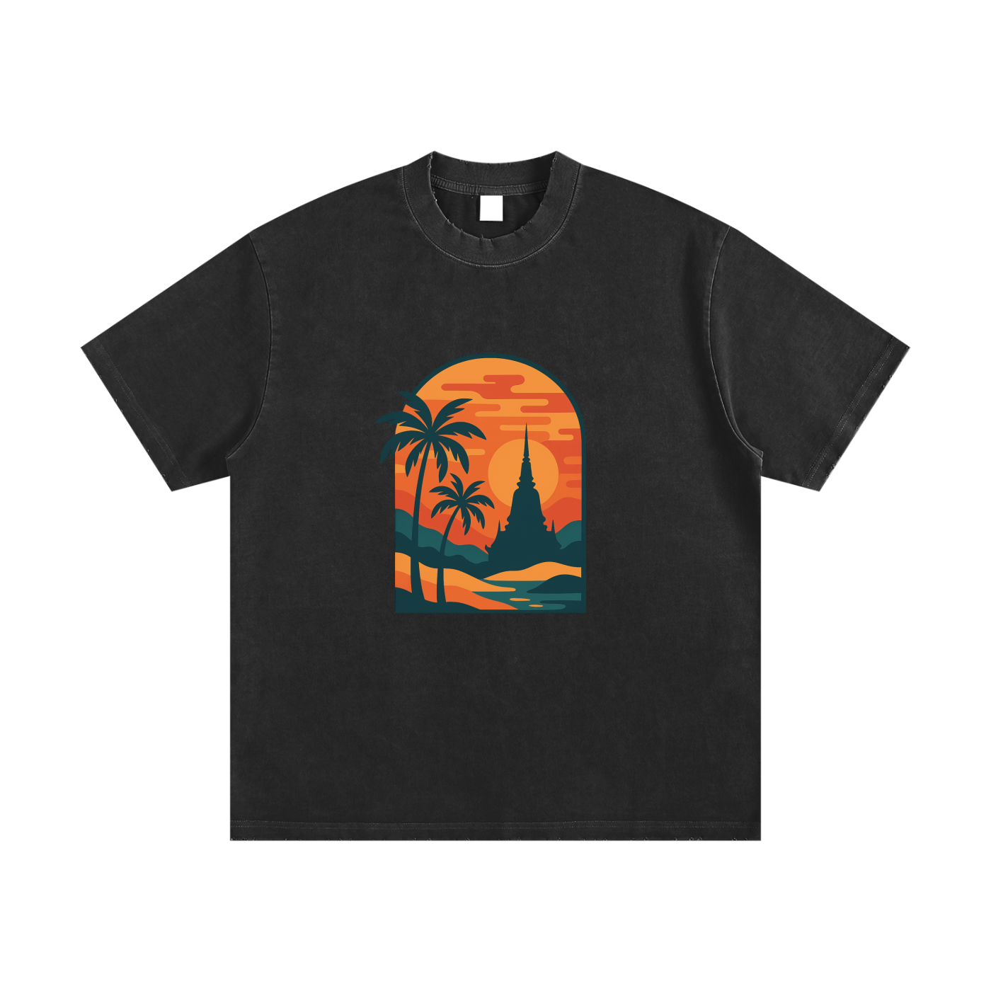 Heavyweight Vintage Washed Frayed T-Shirt