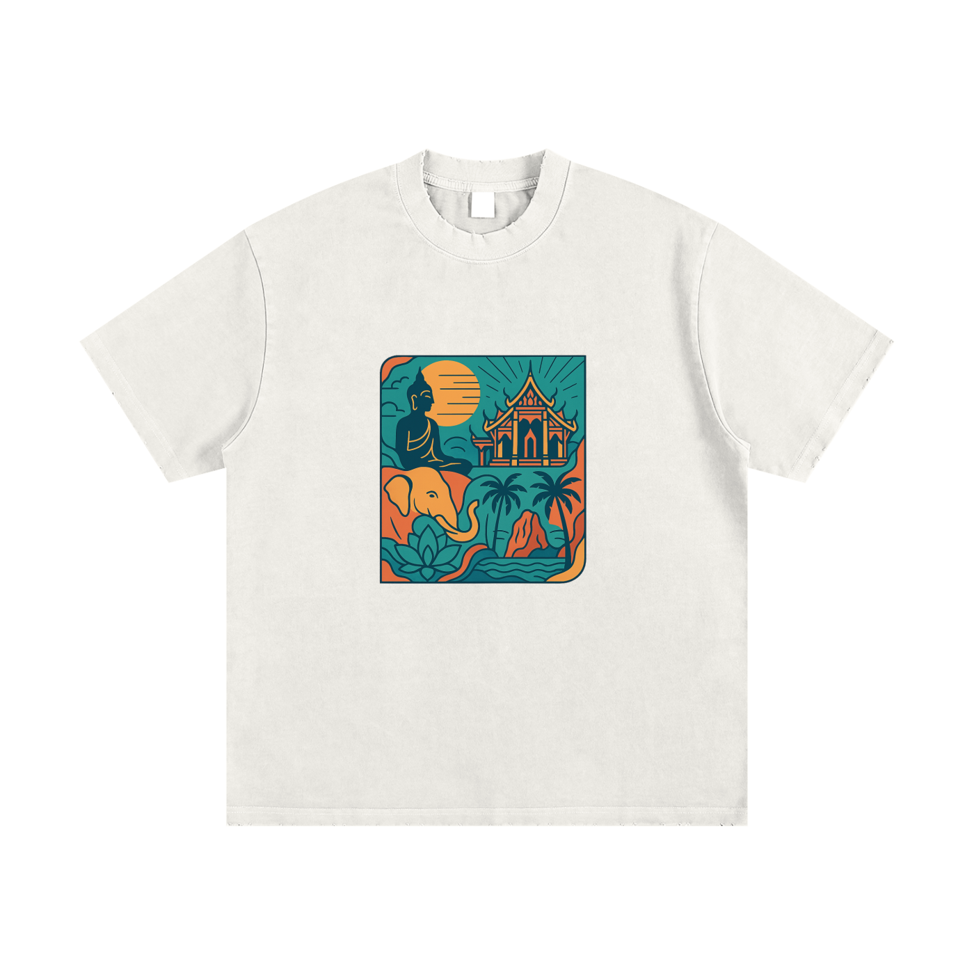 Heavyweight Vintage Washed Frayed T-Shirt