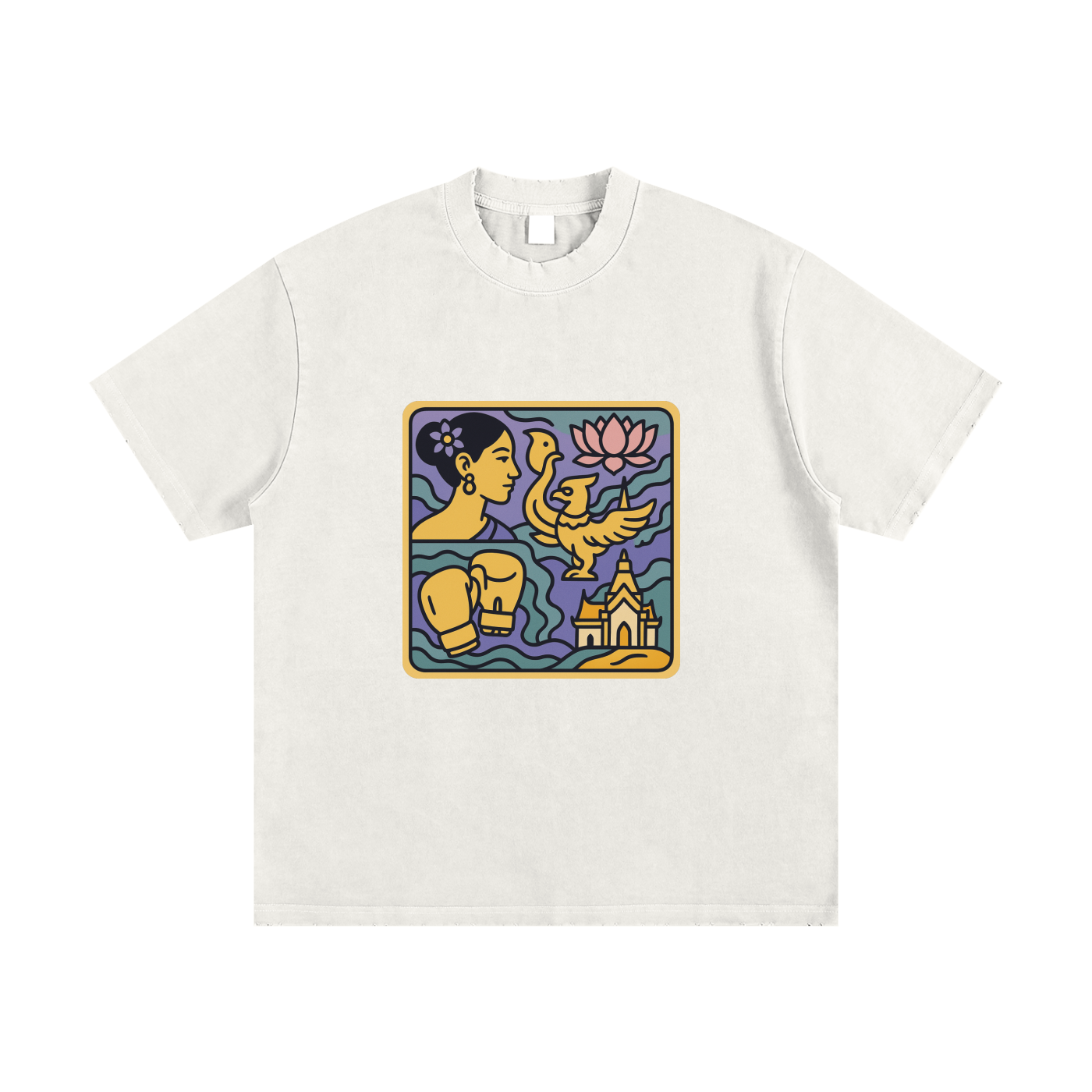 Heavyweight Vintage Washed Frayed T-Shirt