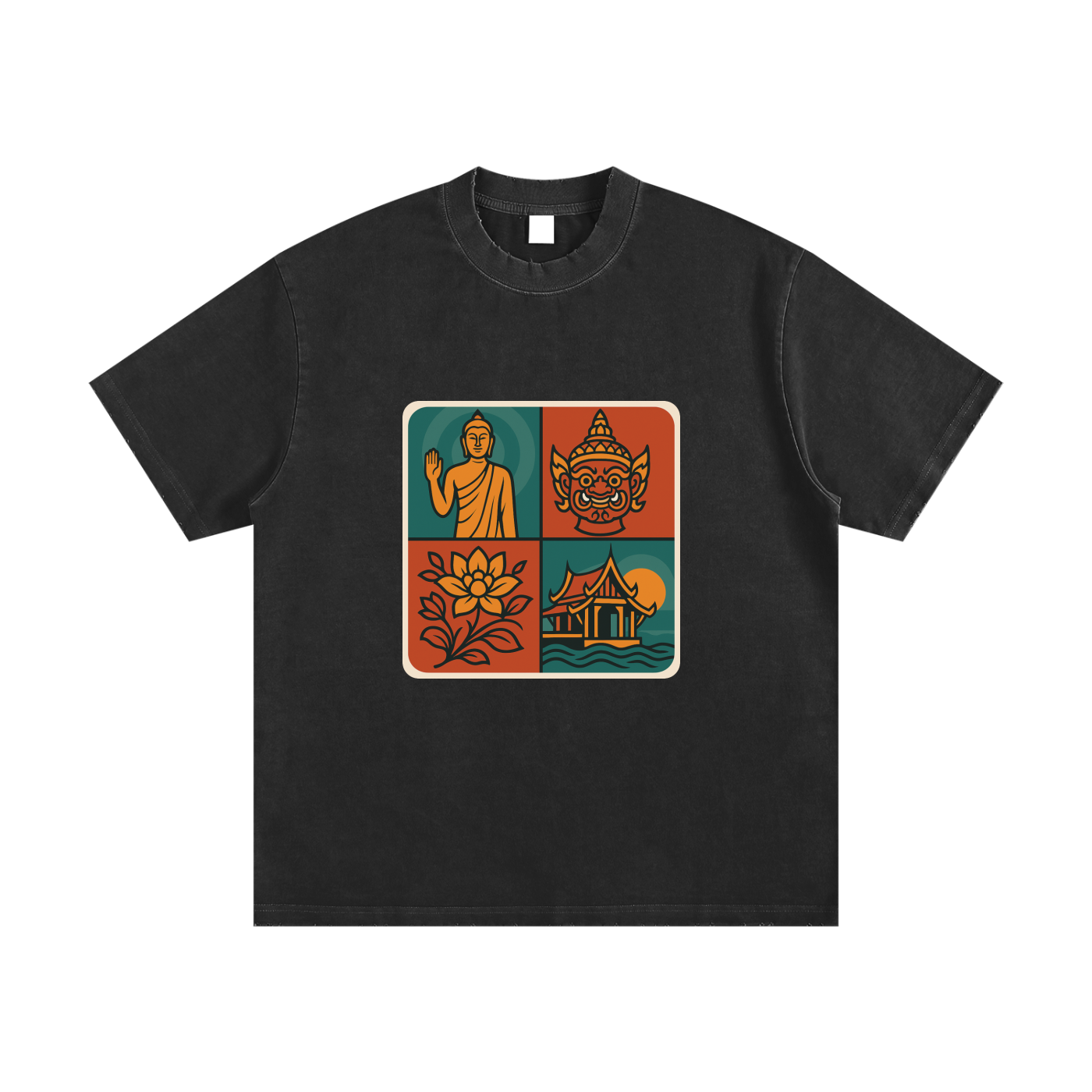 Heavyweight Vintage Washed Frayed T-Shirt