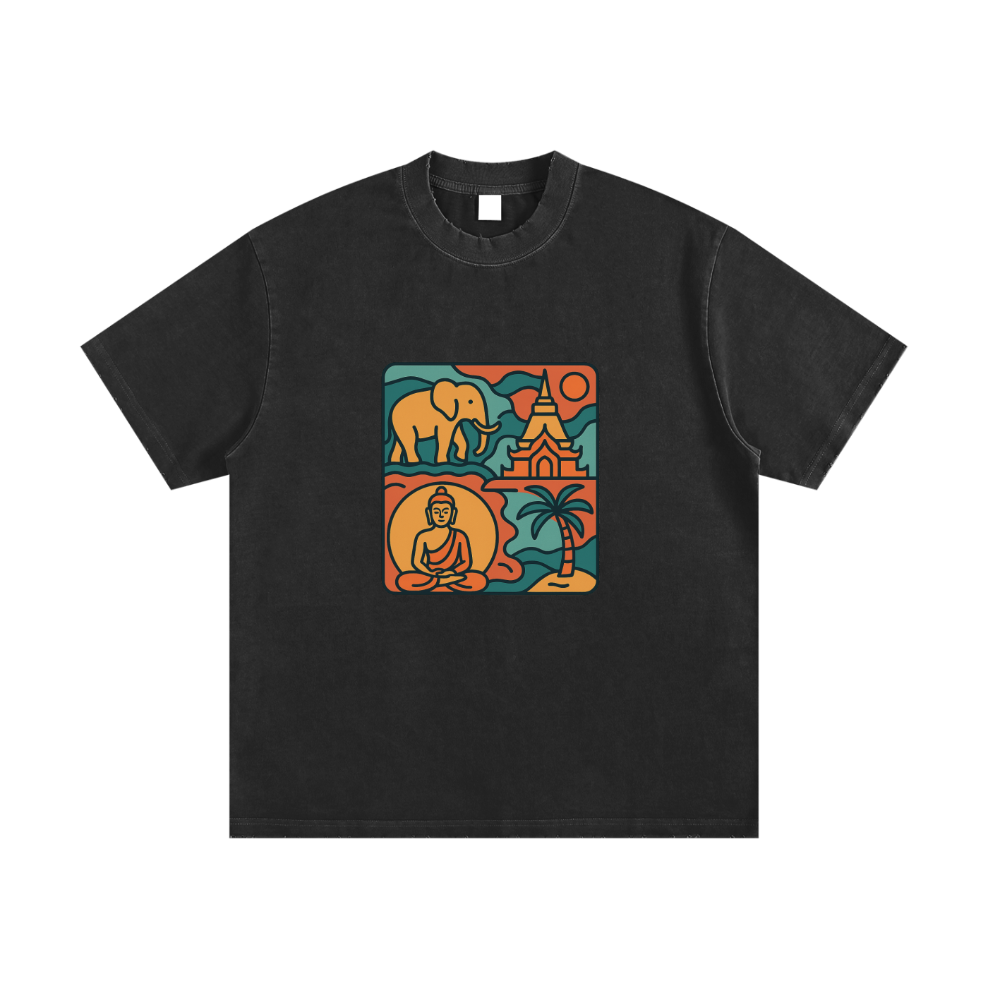 Heavyweight Vintage Washed Frayed T-Shirt