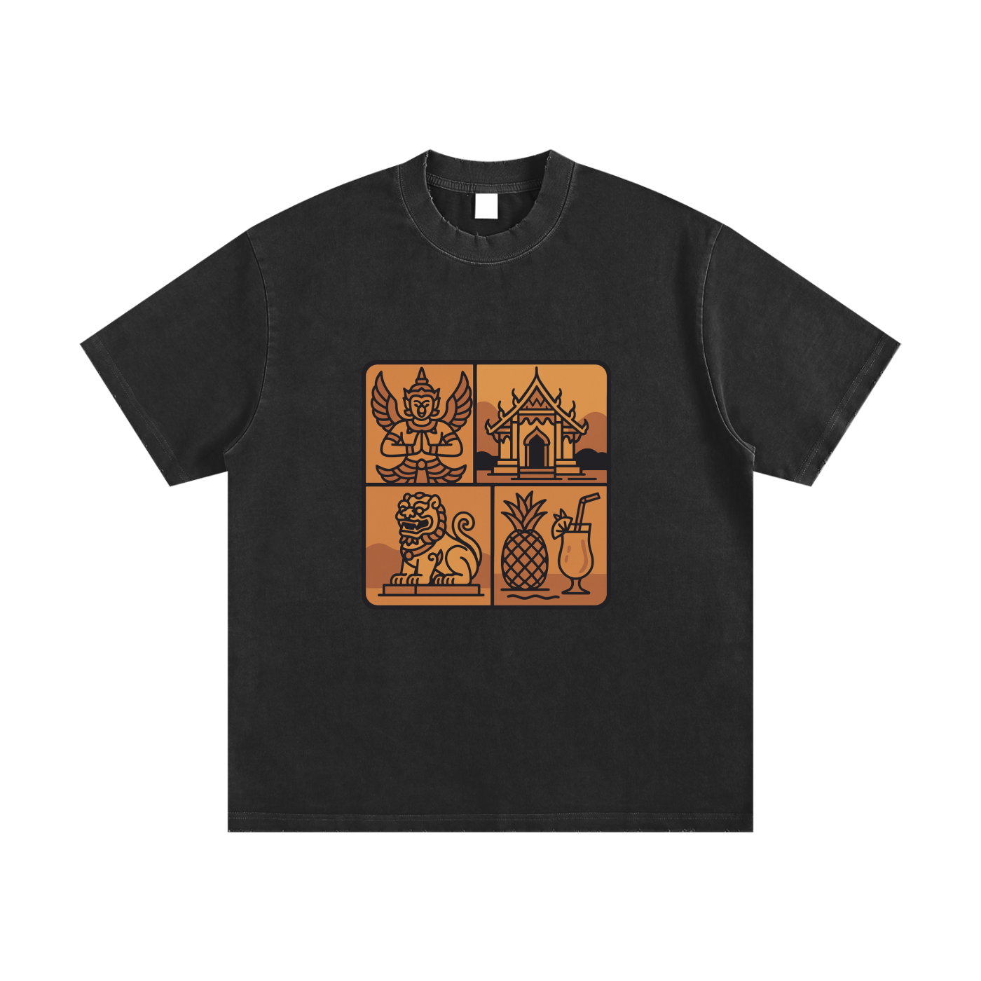 Heavyweight Vintage Washed Frayed T-Shirt