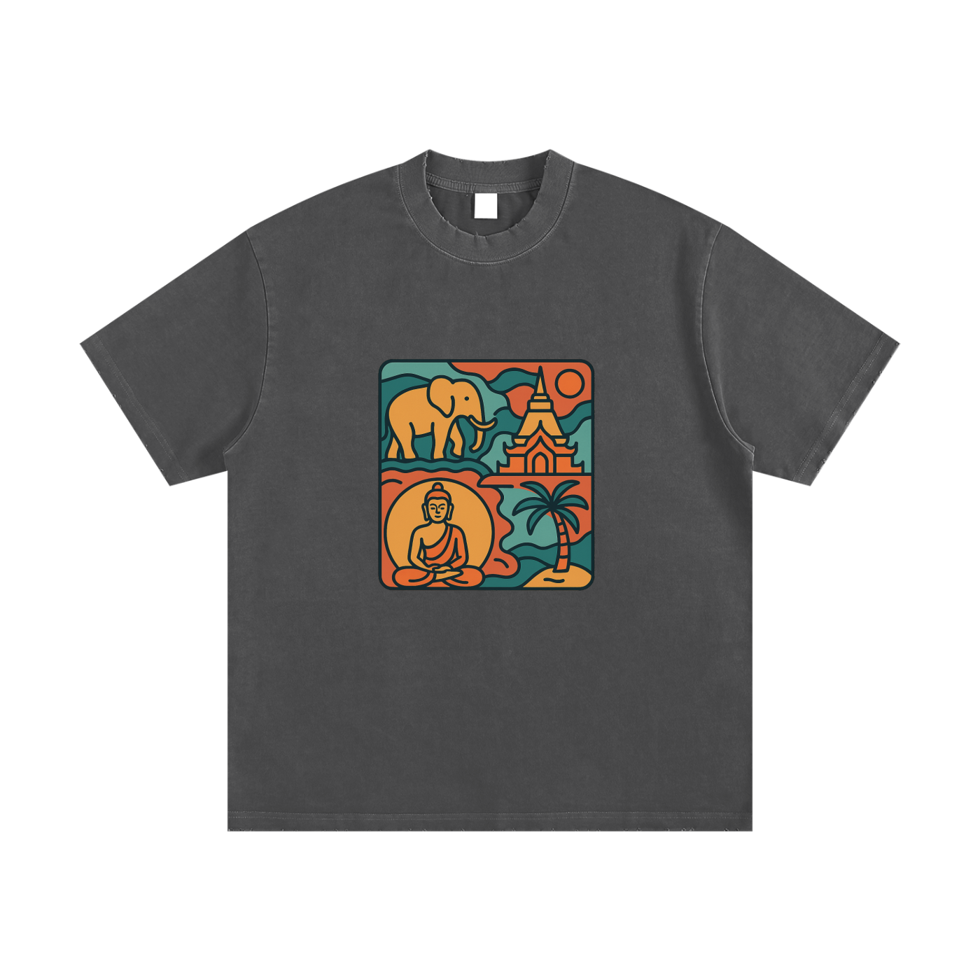 Heavyweight Vintage Washed Frayed T-Shirt