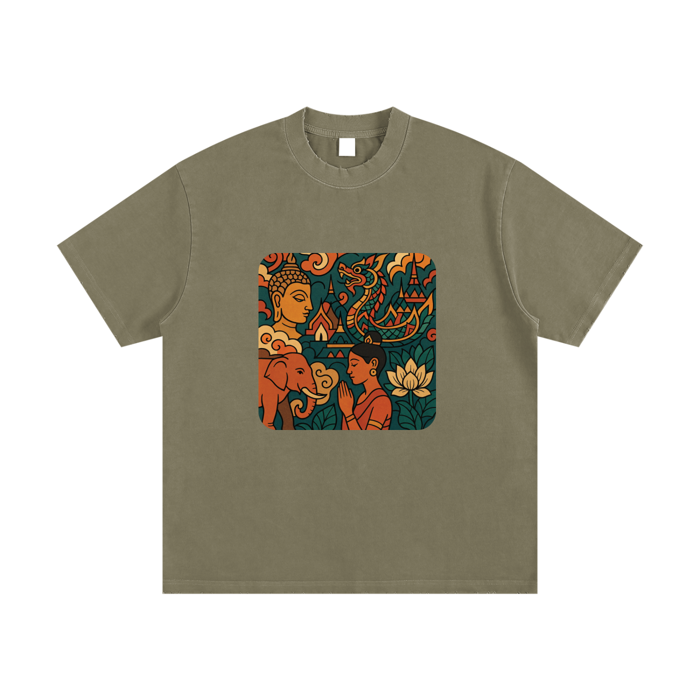 Heavyweight Vintage Washed Frayed T-Shirt