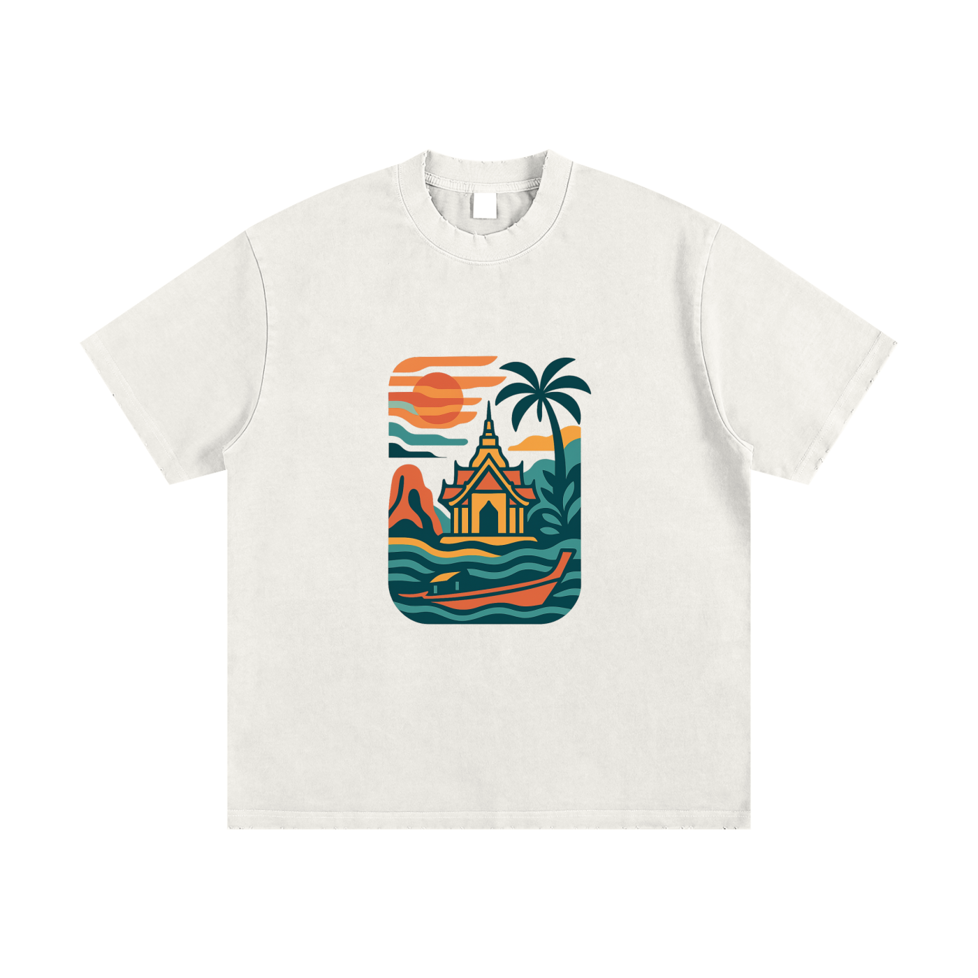 Heavyweight Vintage Washed Frayed T-Shirt