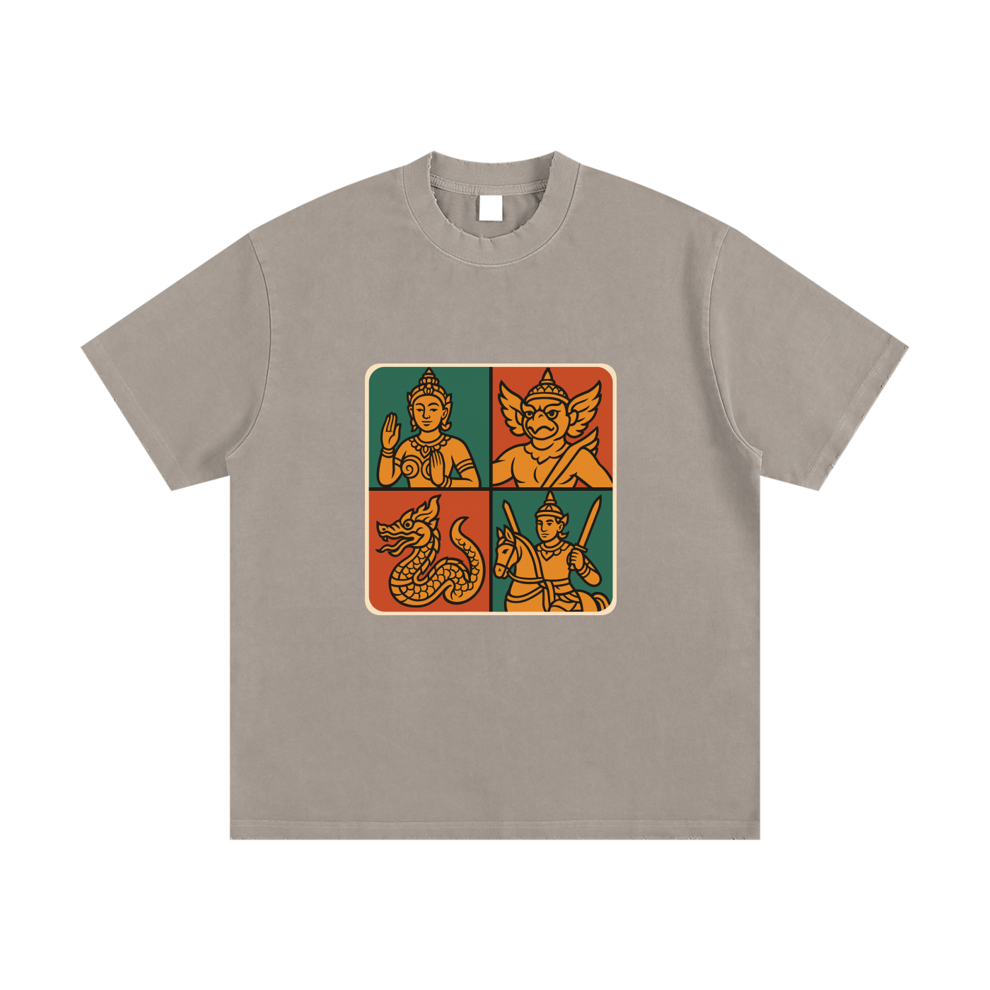 Heavyweight Vintage Washed Frayed T-Shirt