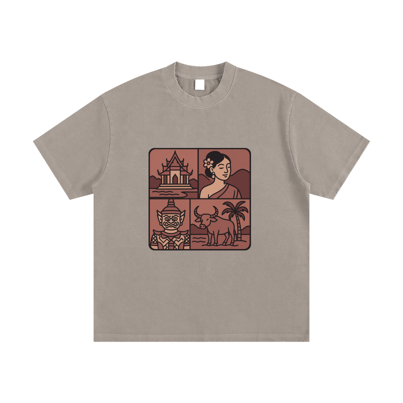 Heavyweight Vintage Washed Frayed T-Shirt