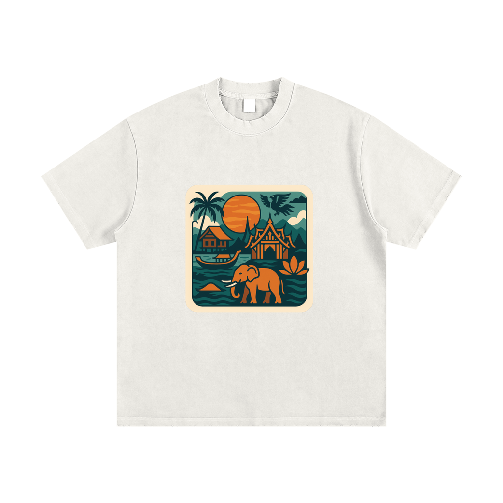Heavyweight Vintage Washed Frayed T-Shirt