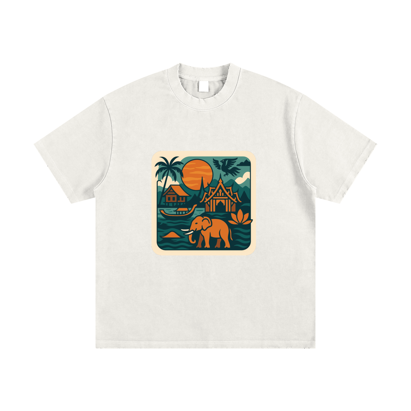 Heavyweight Vintage Washed Frayed T-Shirt