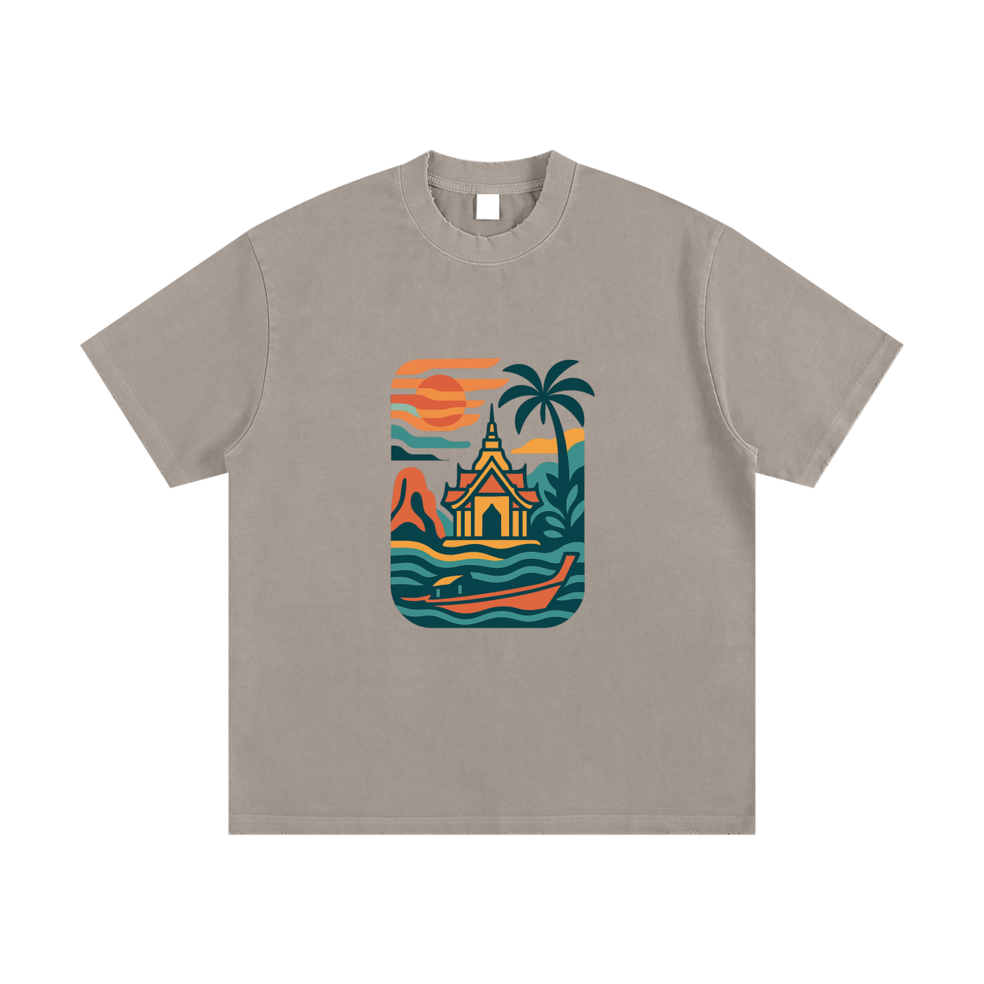 Heavyweight Vintage Washed Frayed T-Shirt