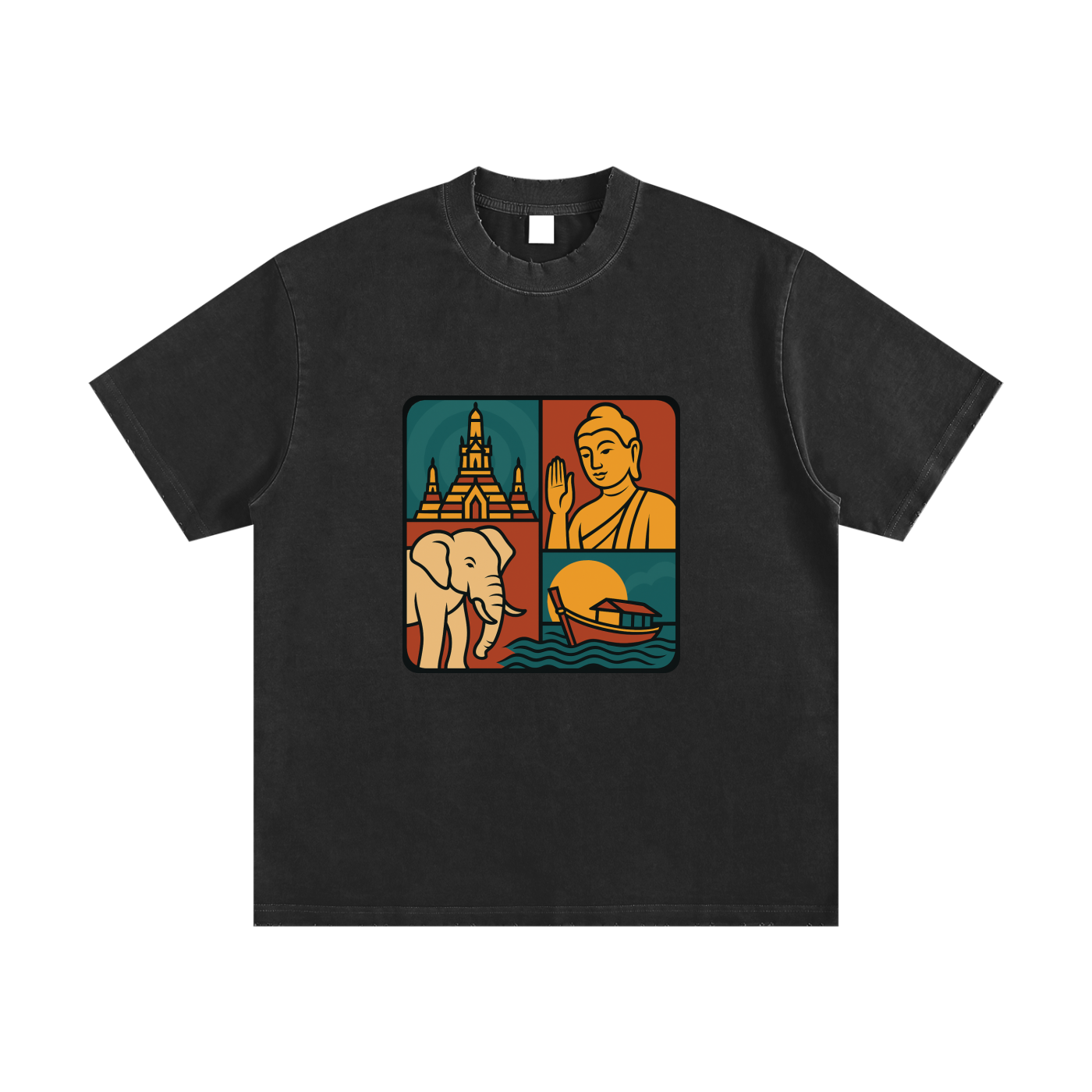 Heavyweight Vintage Washed Frayed T-Shirt
