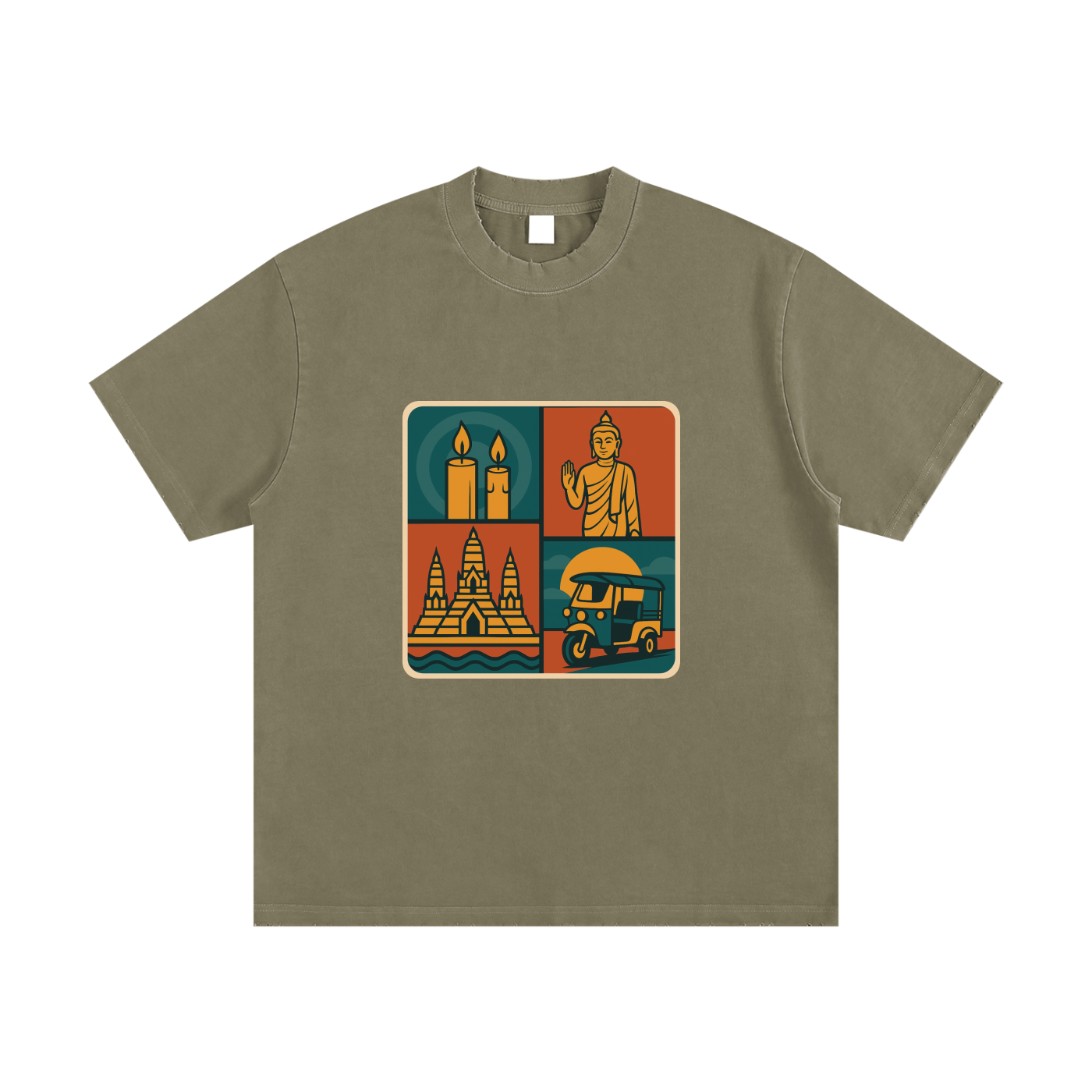 Heavyweight Vintage Washed Frayed T-Shirt