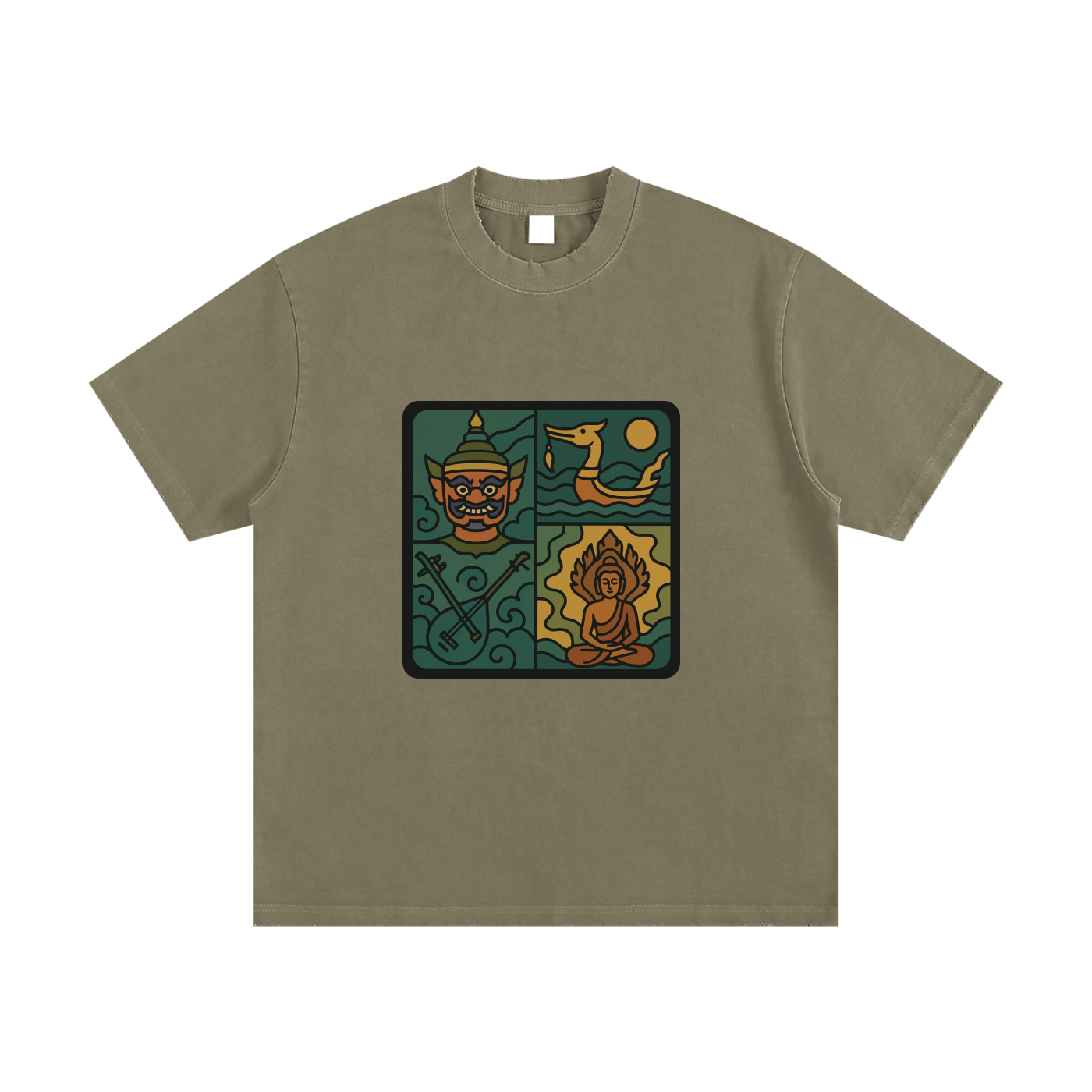 Heavyweight Vintage Washed Frayed T-Shirt