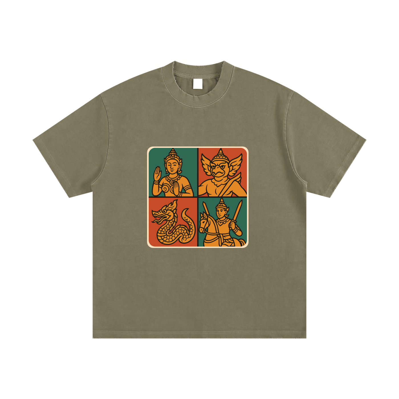 Heavyweight Vintage Washed Frayed T-Shirt