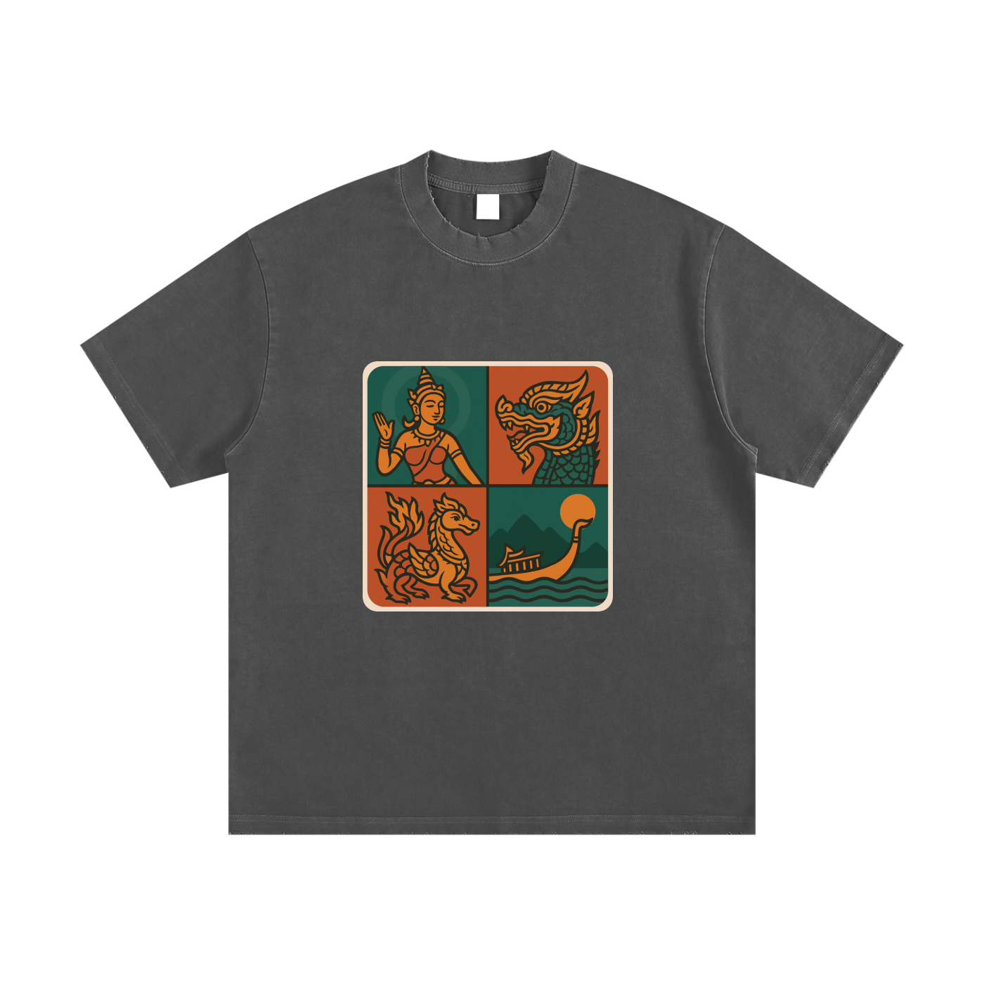 Heavyweight Vintage Washed Frayed T-Shirt