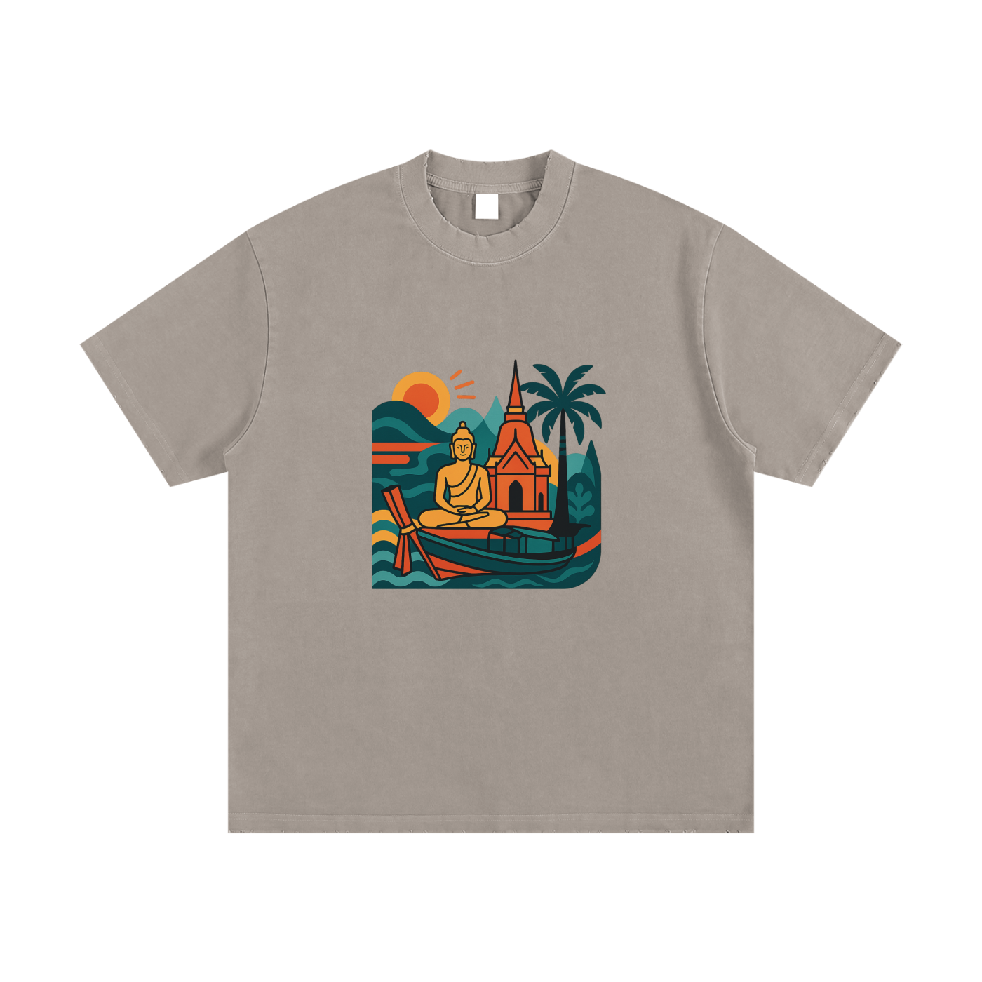 Heavyweight Vintage Washed Frayed T-Shirt