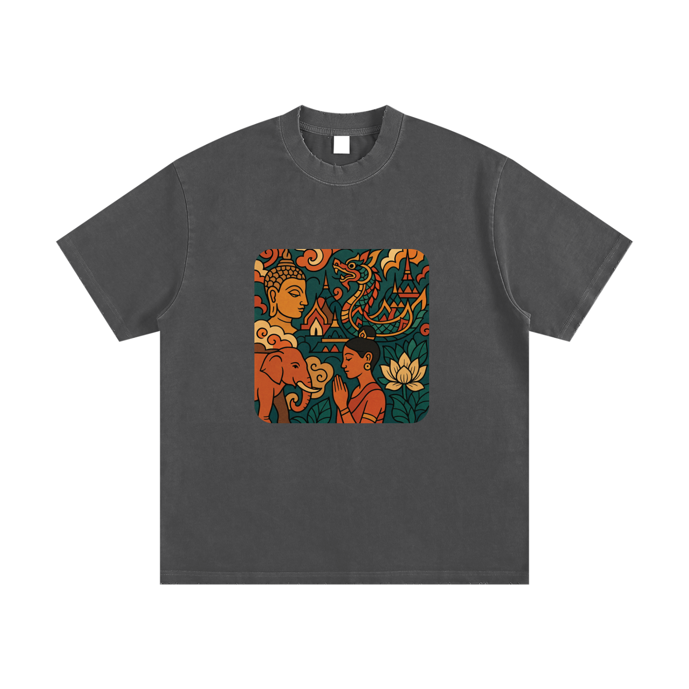 Heavyweight Vintage Washed Frayed T-Shirt