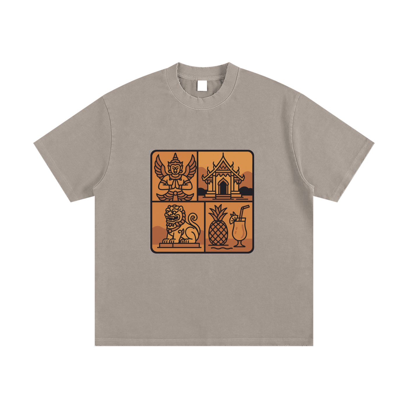 Heavyweight Vintage Washed Frayed T-Shirt