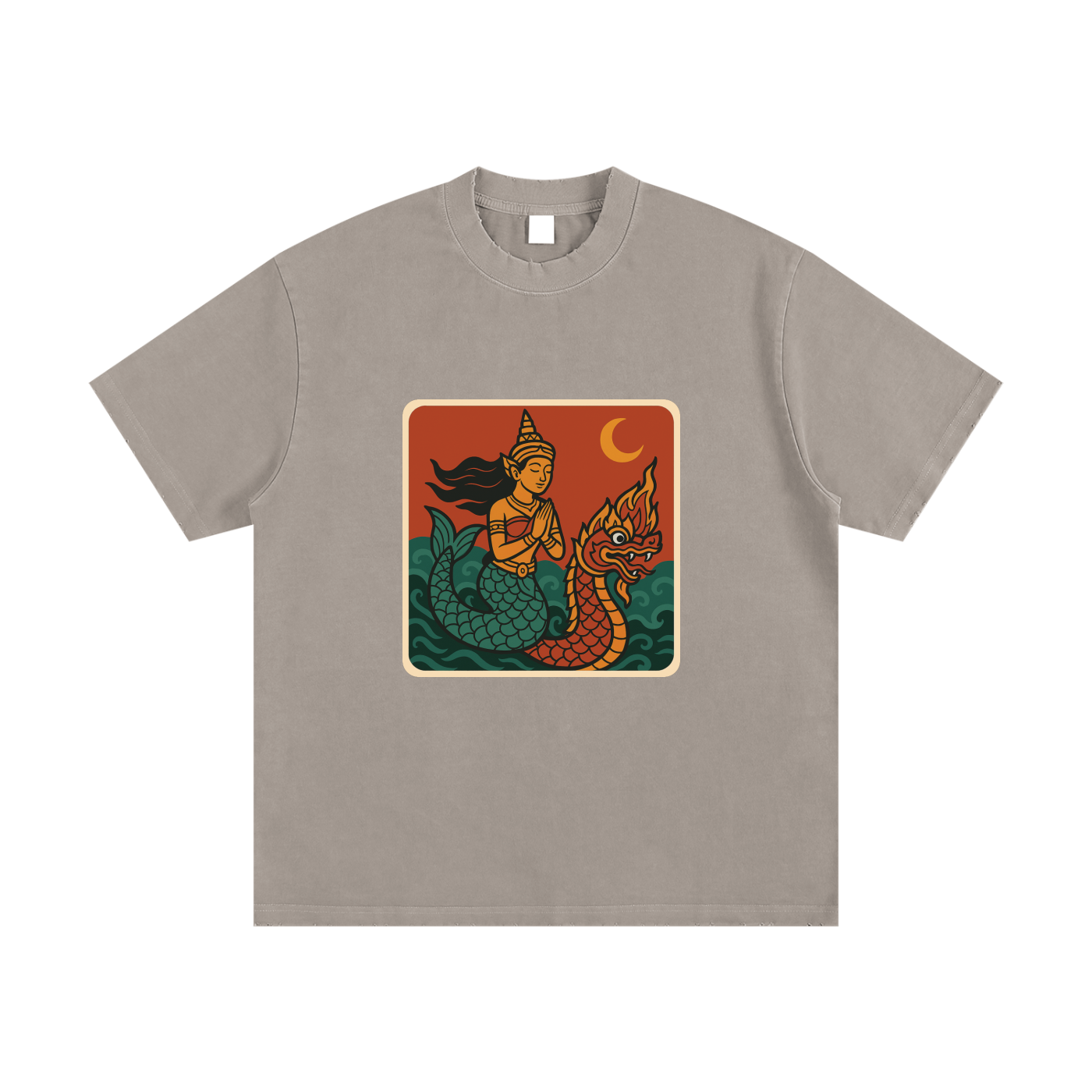 Heavyweight Vintage Washed Frayed T-Shirt