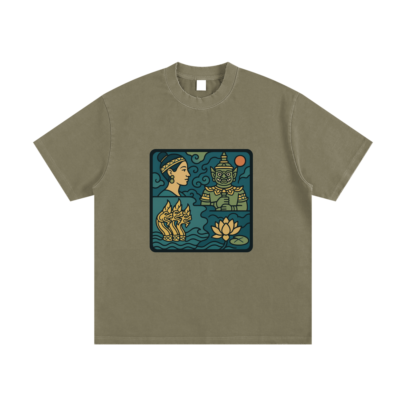 Heavyweight Vintage Washed Frayed T-Shirt
