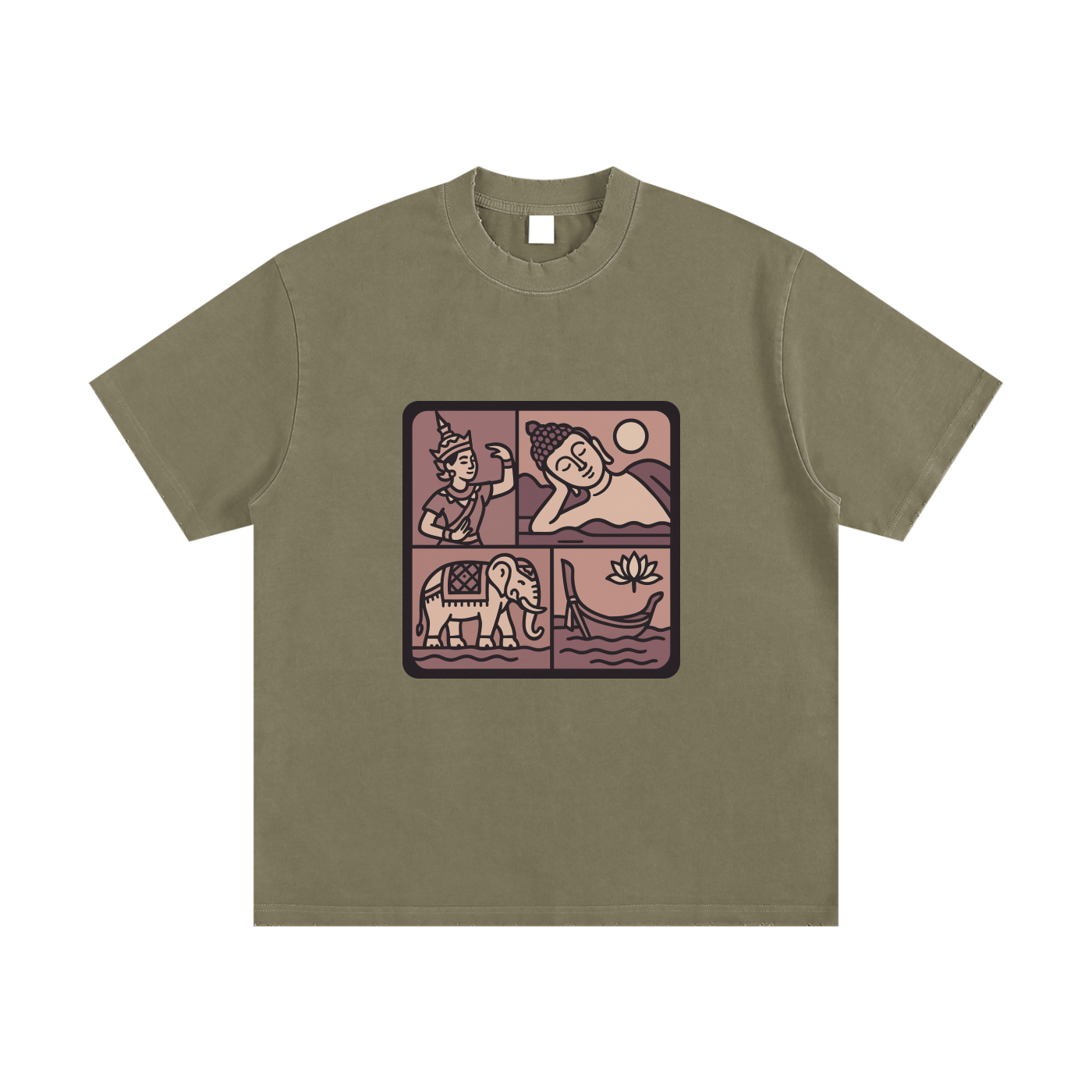 Heavyweight Vintage Washed Frayed T-Shirt