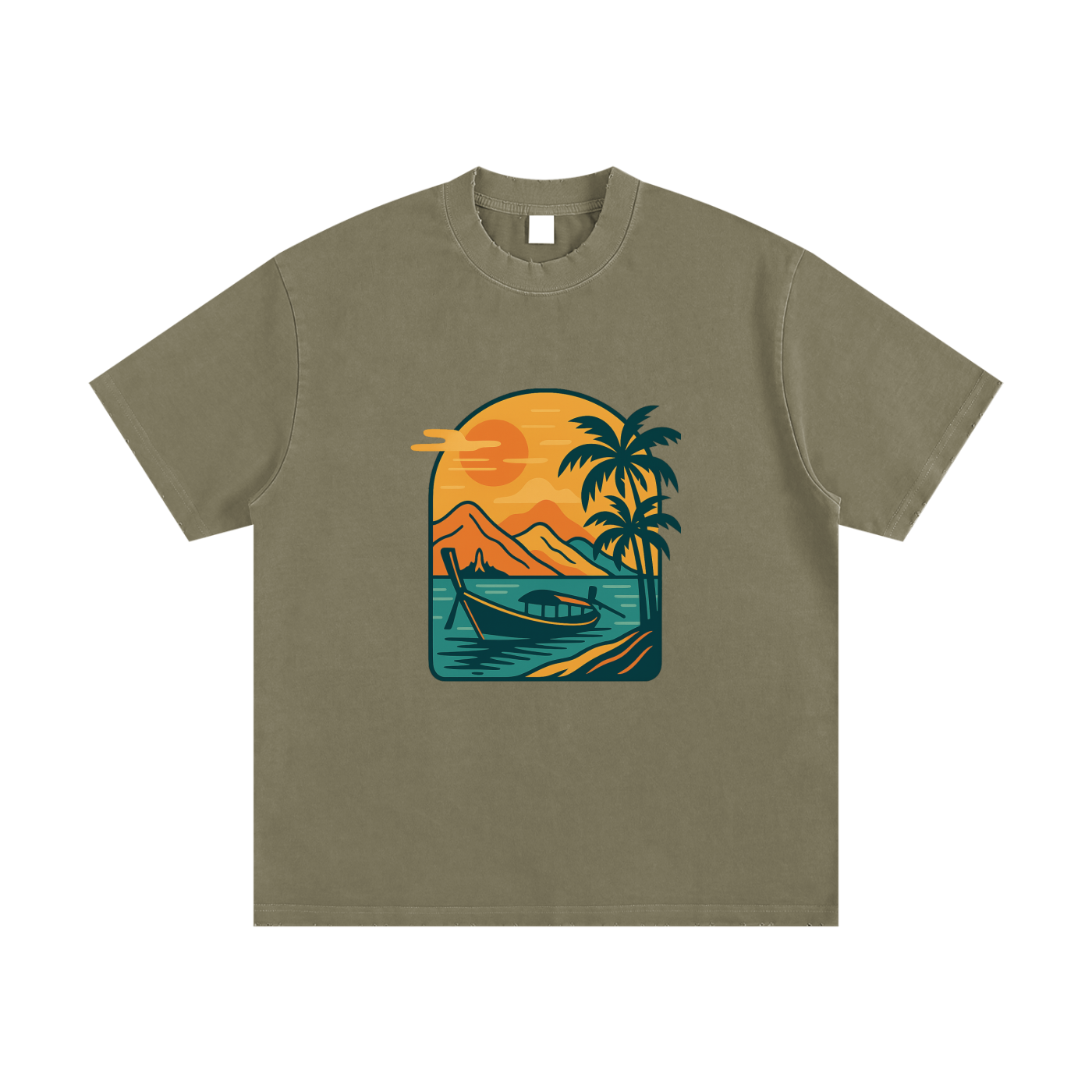 Heavyweight Vintage Washed Frayed T-Shirt