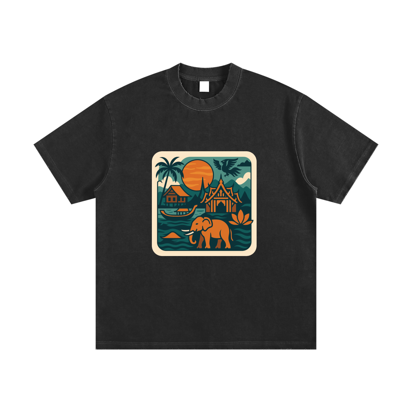 Heavyweight Vintage Washed Frayed T-Shirt
