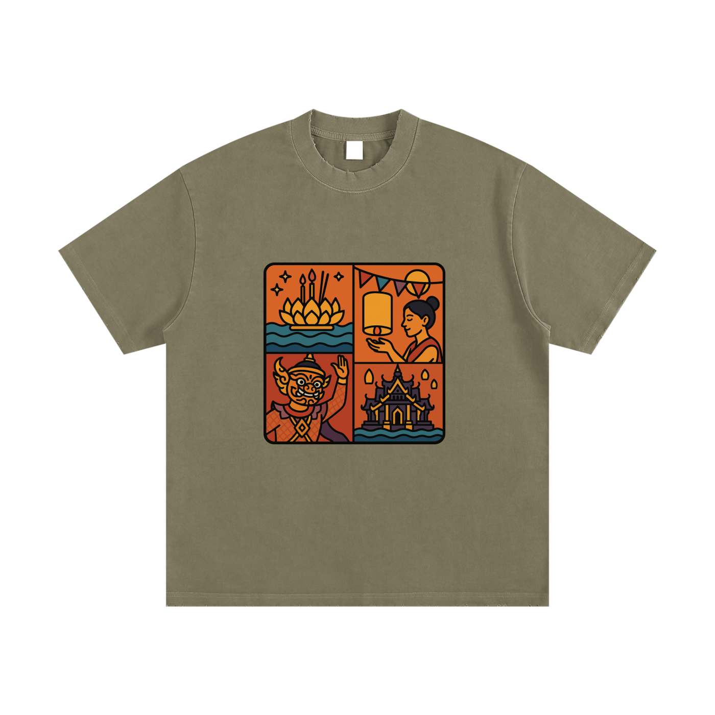 Heavyweight Vintage Washed Frayed T-Shirt