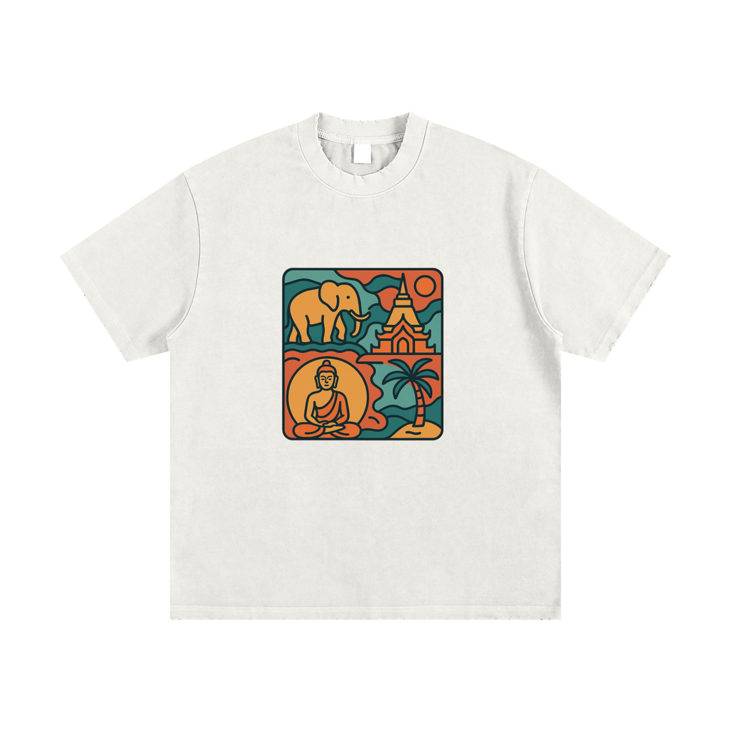 Heavyweight Vintage Washed Frayed T-Shirt