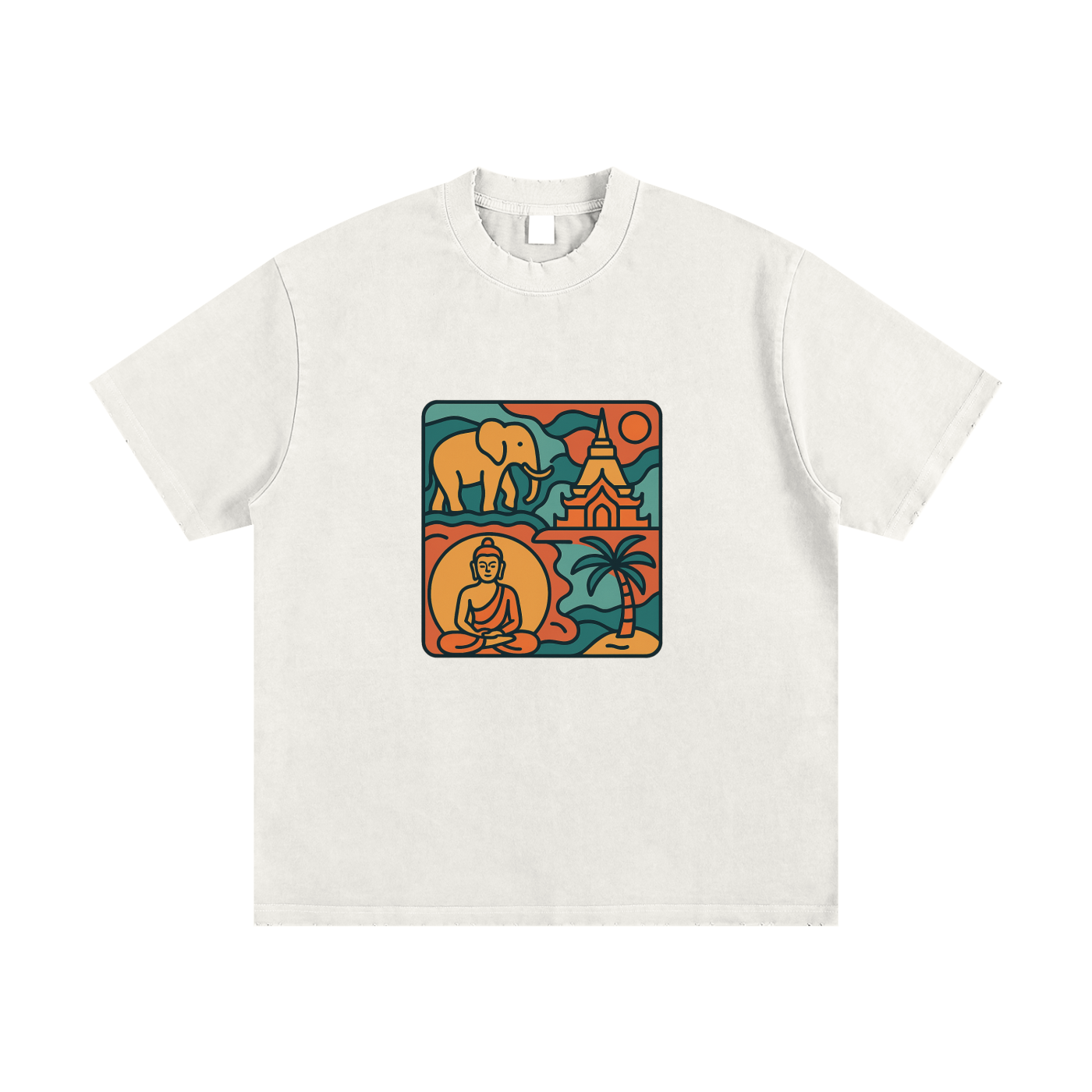 Heavyweight Vintage Washed Frayed T-Shirt