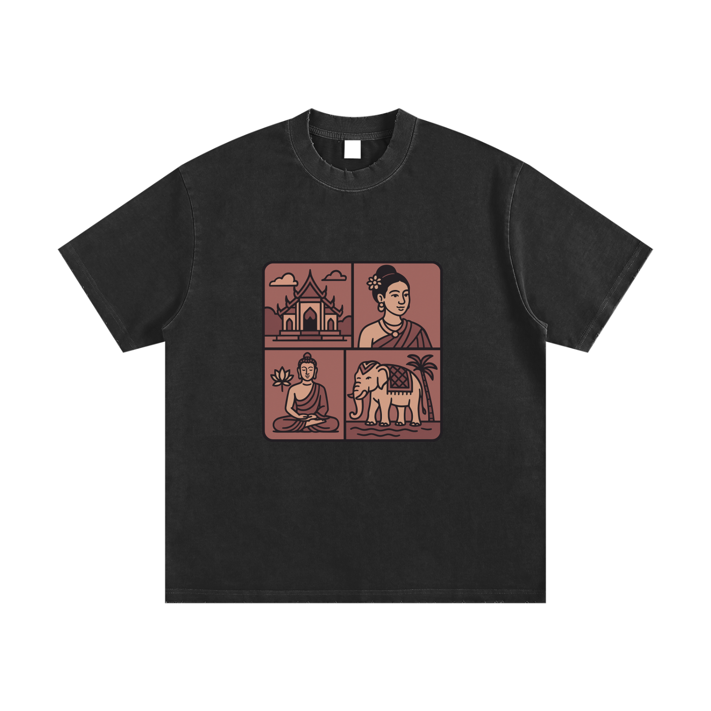Heavyweight Vintage Washed Frayed T-Shirt