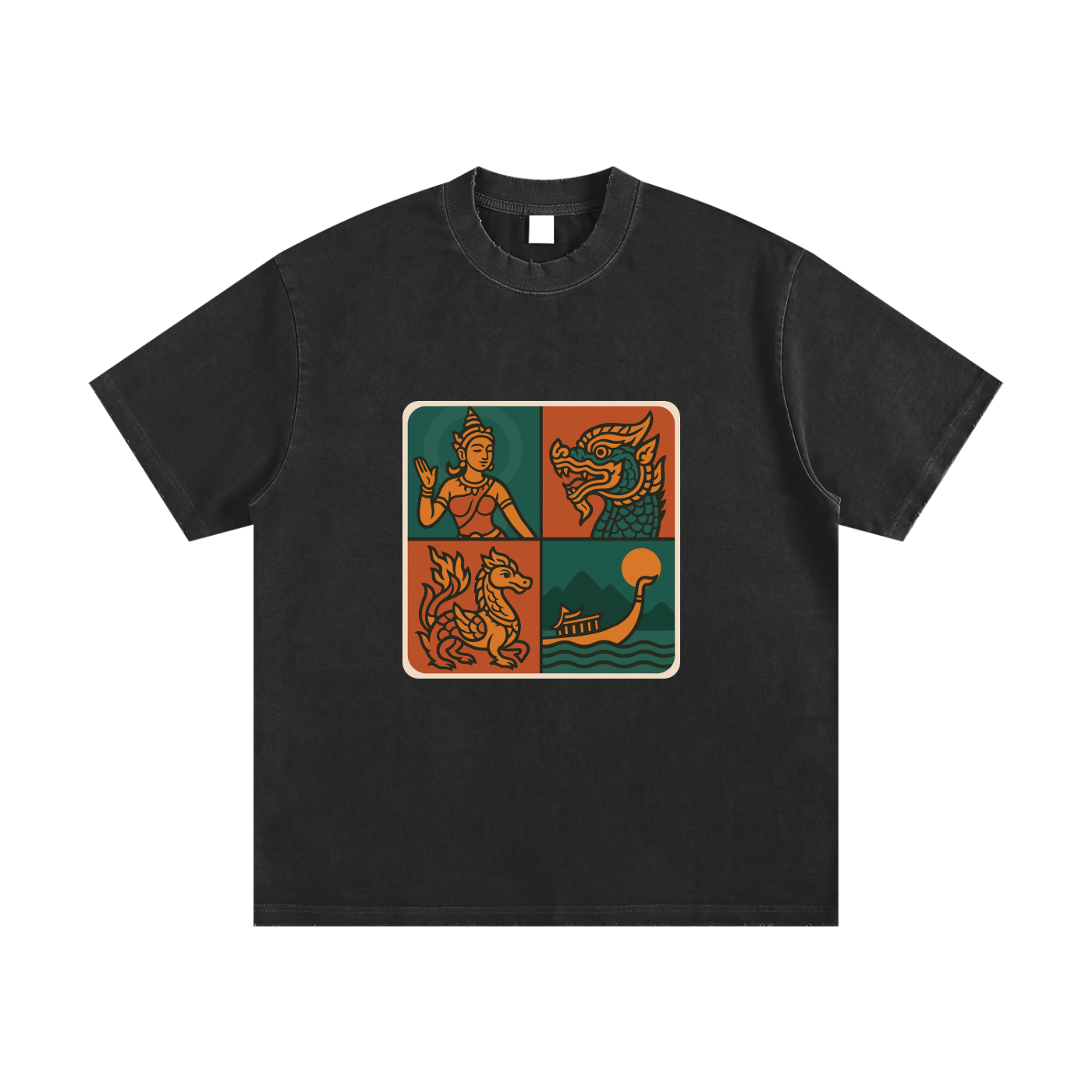 Heavyweight Vintage Washed Frayed T-Shirt