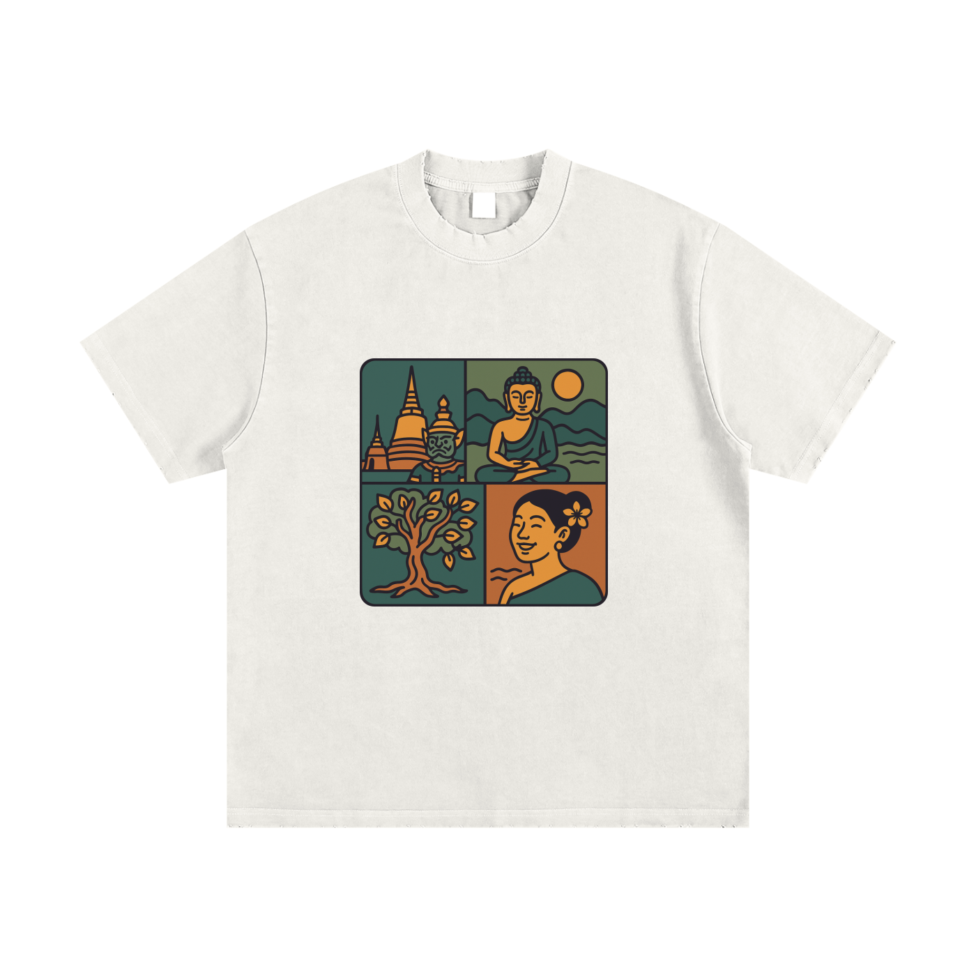 Heavyweight Vintage Washed Frayed T-Shirt