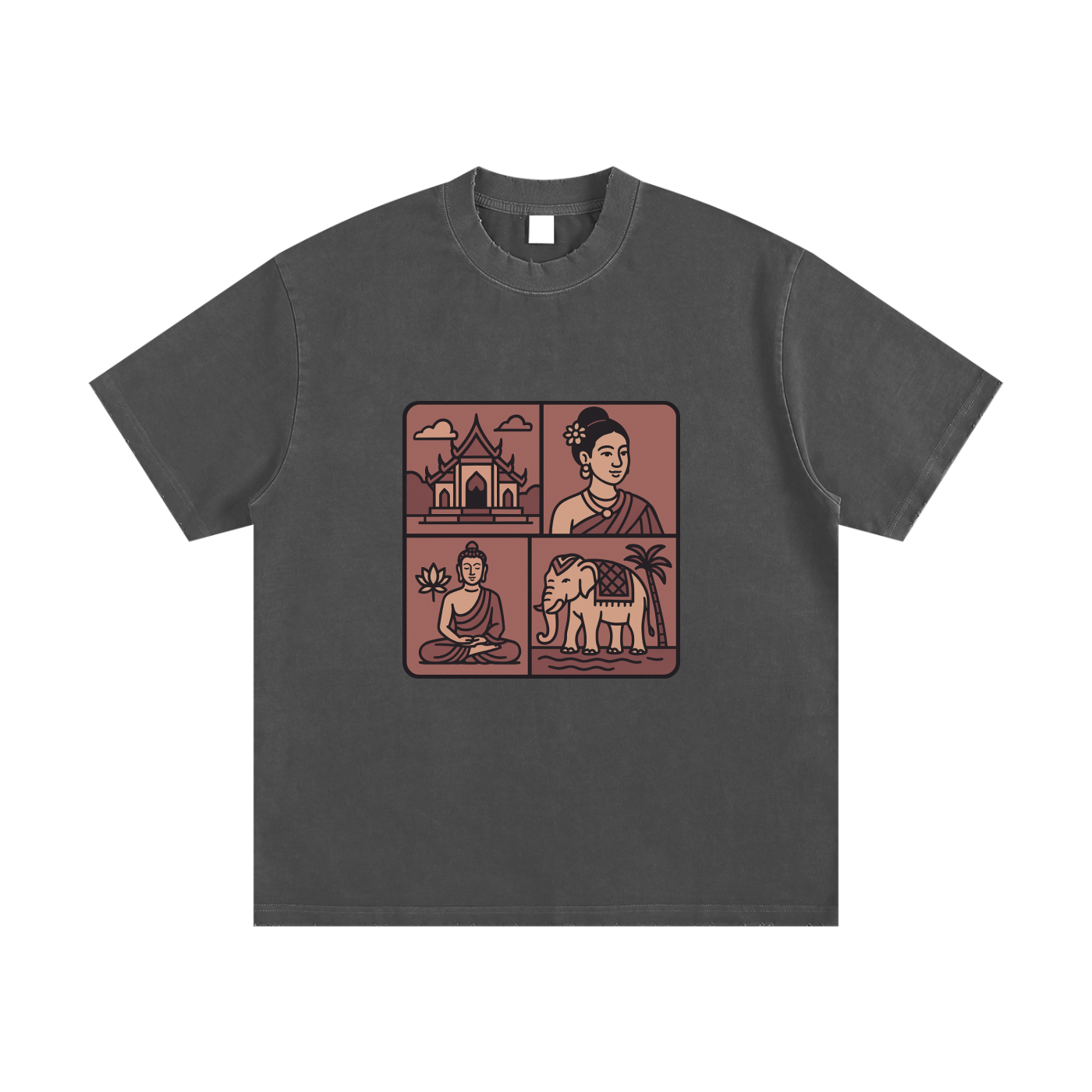 Heavyweight Vintage Washed Frayed T-Shirt